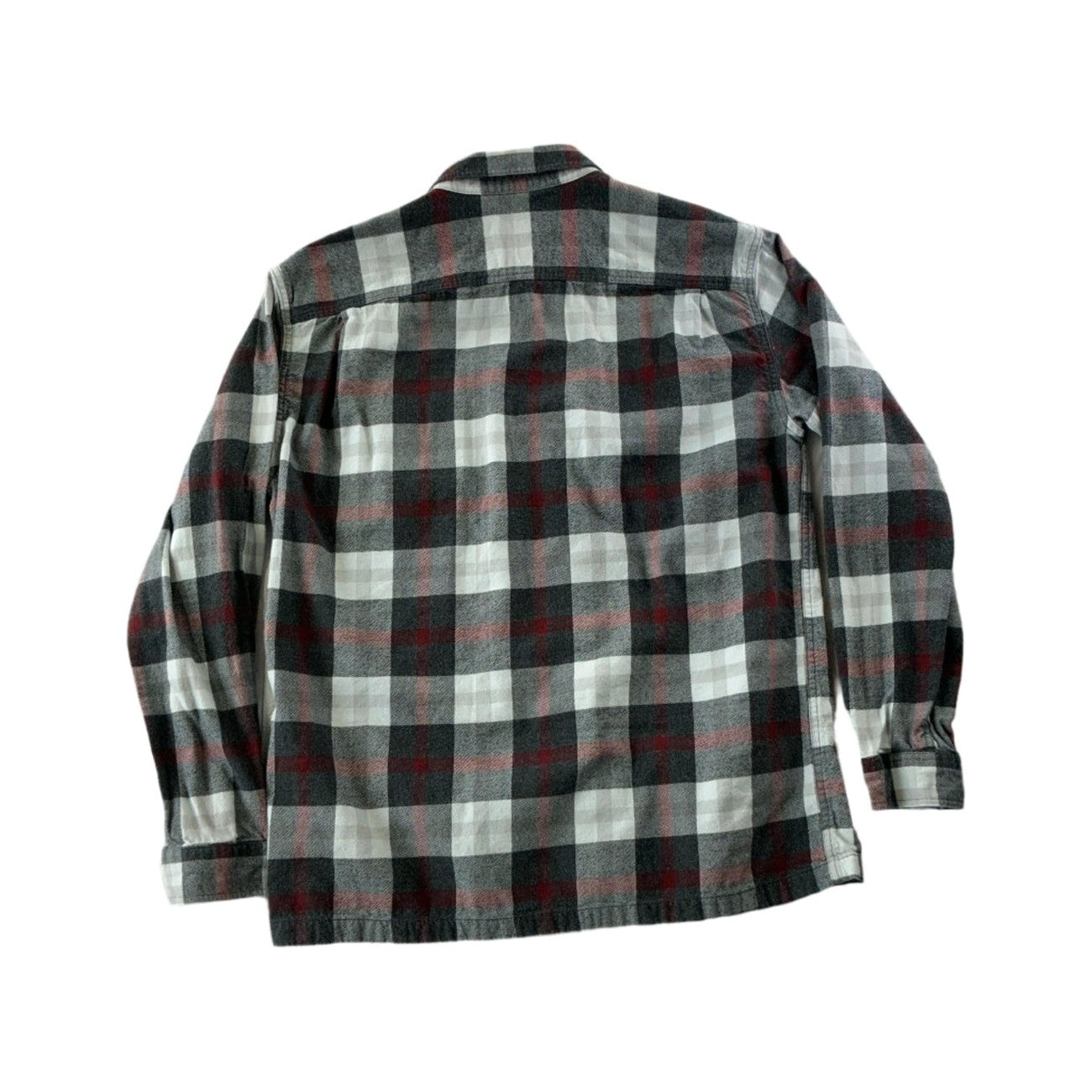 Patagonia Men's Fjord Organic Cotton Midweight Flannel Shirt Red/Grey Large USED - FERAL