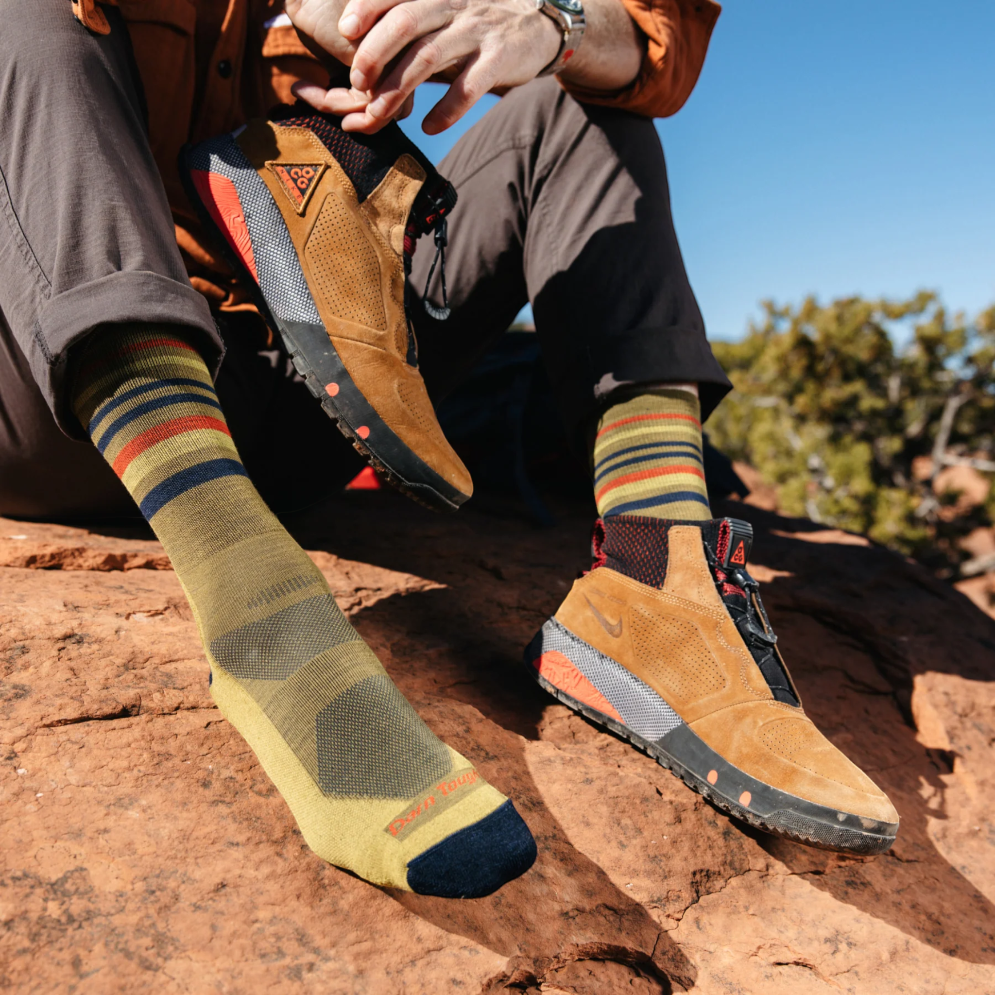 Darn Tough Men's Fastpack Micro Crew Lightweight Hiking Socks - FERAL