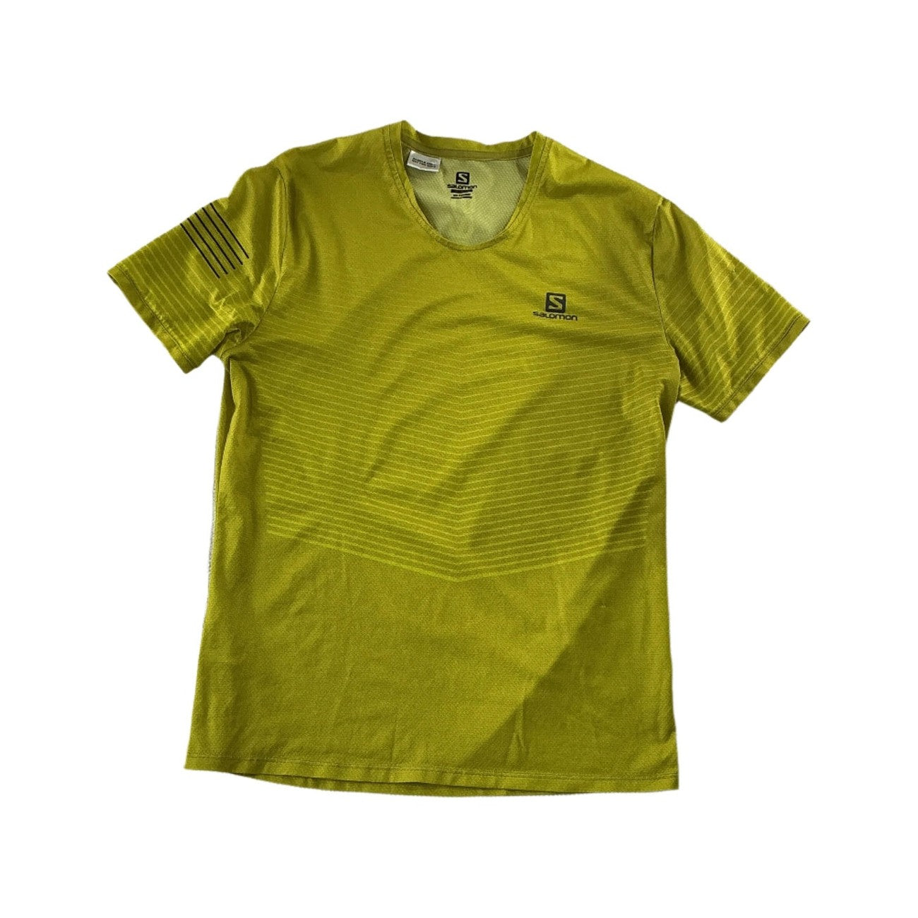 Salomon Men's Active Short Sleeve Shirt Yellow Medium USED - FERAL