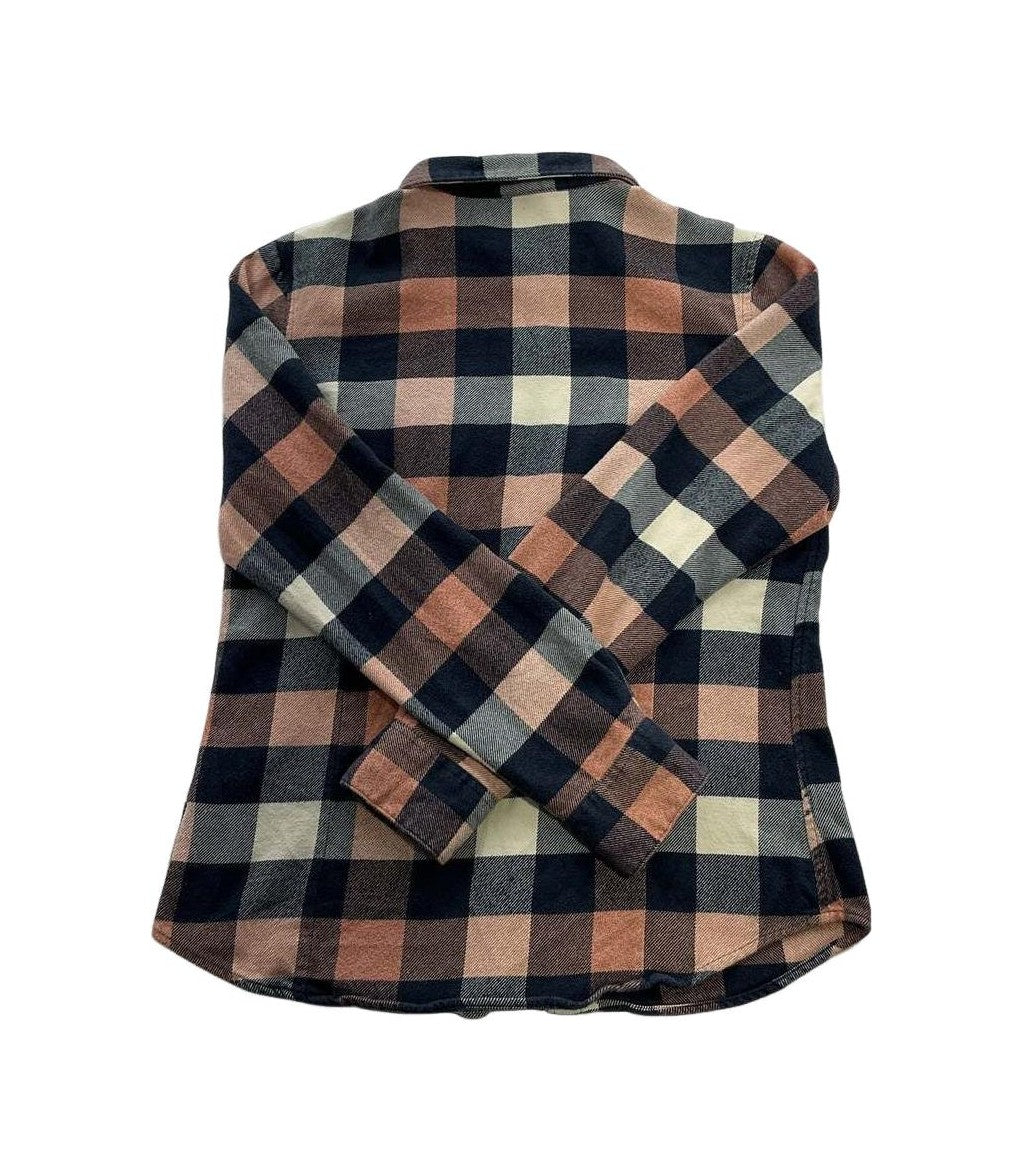 Patagonia Women's Long Sleeve Fjord Flannel Shirt Blue/Pink Medium USED - FERAL