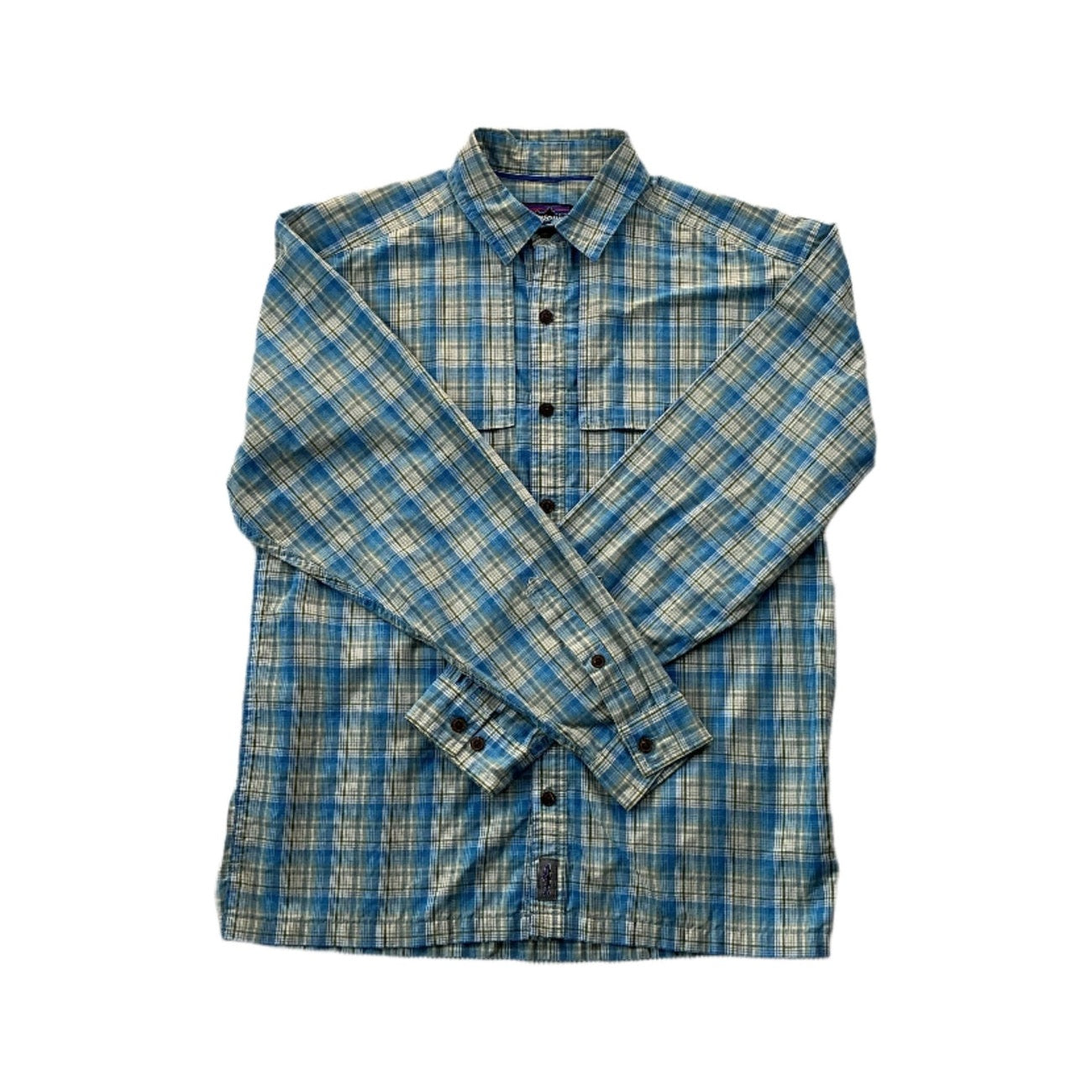 Patagonia Men's Long-Sleeved Island Hopper II Shirt Blue Medium USED - FERAL