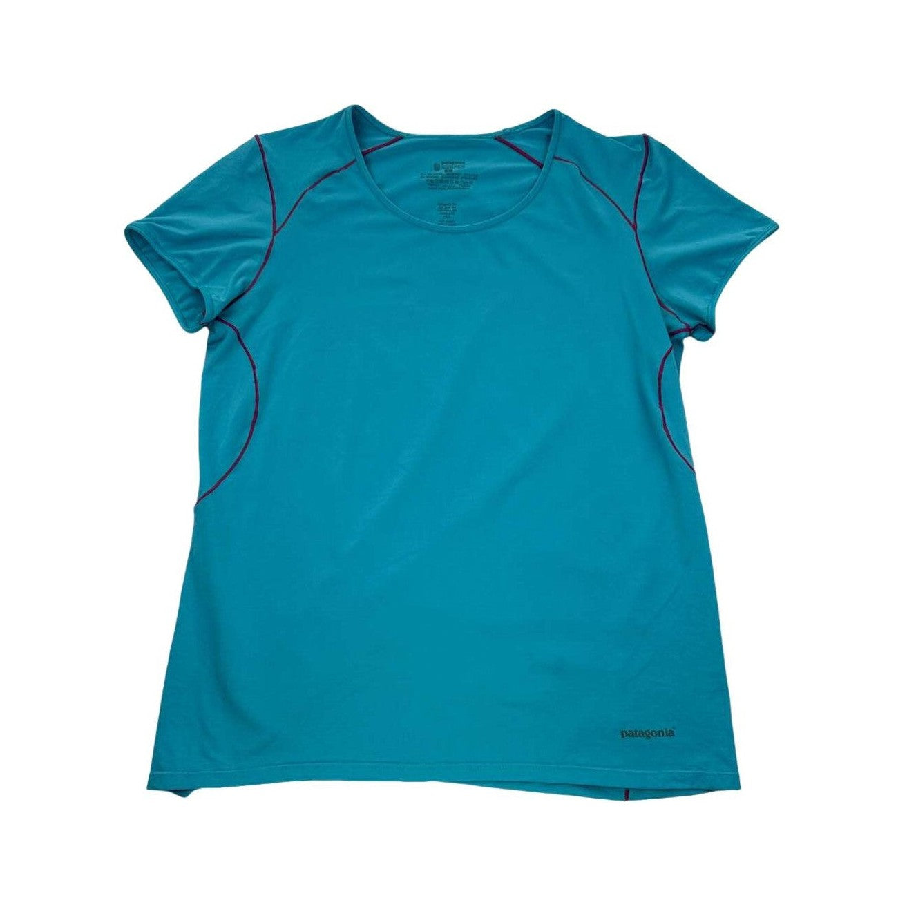 Patagonia Women's Active Short Sleeve Shirt Blue Large USED - FERAL
