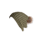 Leto Accessories Textured Knit Pom Pom Beanie - FERAL