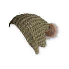 Leto Accessories Textured Knit Pom Pom Beanie - FERAL