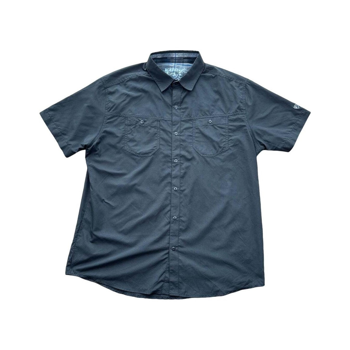 Kuhl Men's Stealth Short Sleeve Button Down Shirt Black Large Used - FERAL