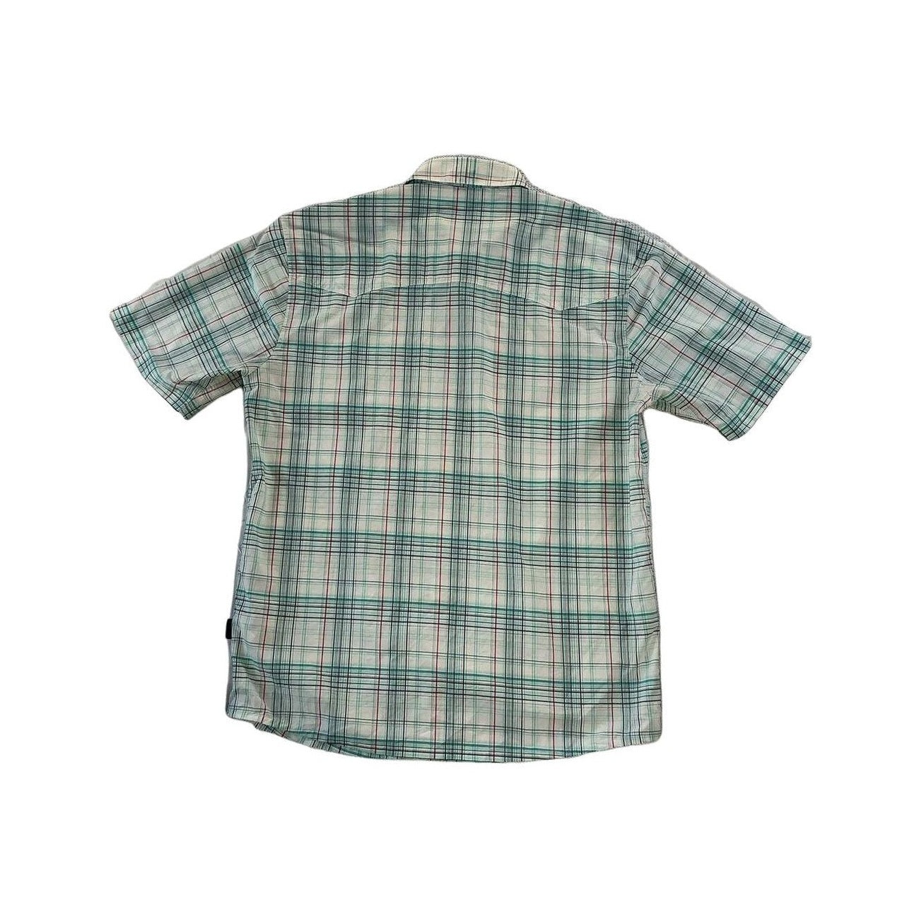 Patagonia Men's Sun Stretch Short Sleeve Shirt Blue/White Medium USED - FERAL