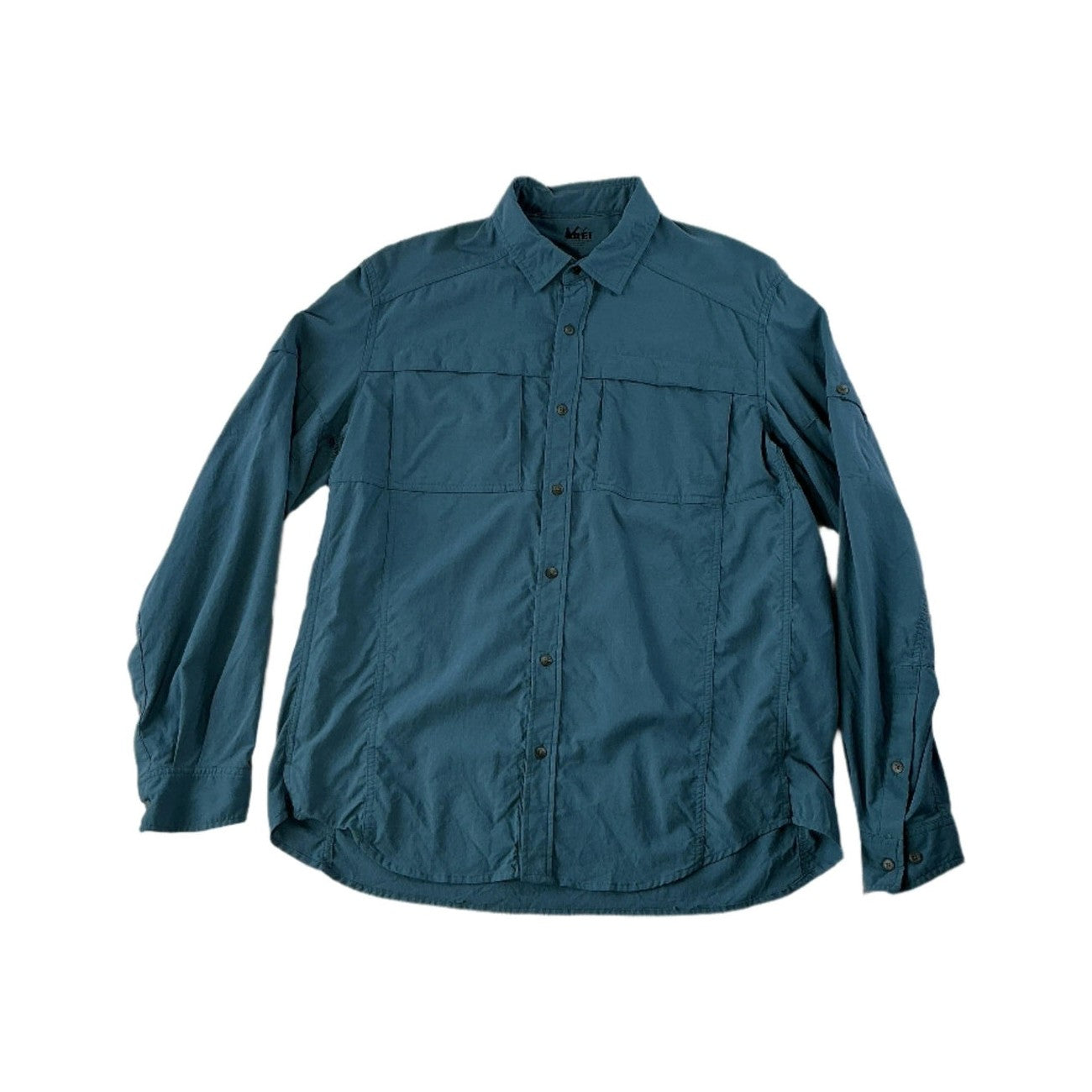 REI Men's Long-Sleeve Hiking Shirt Blue Large USED - FERAL