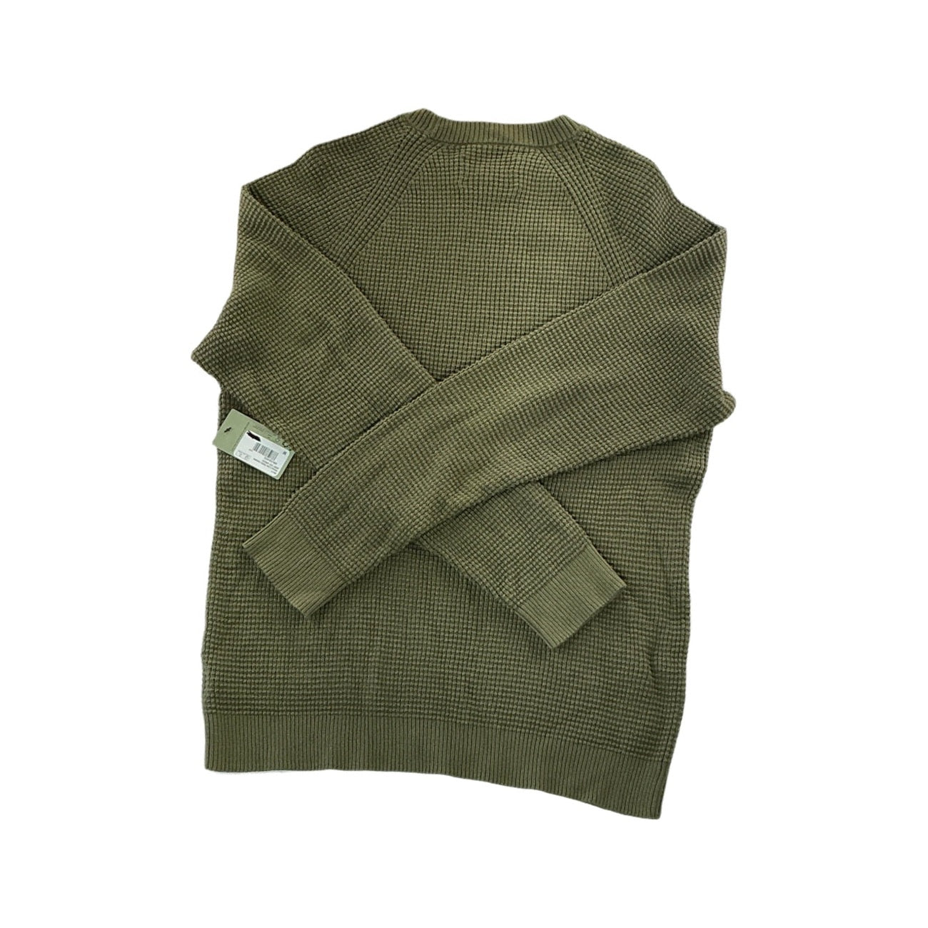 REI Men's Wallace Lake Waffle Sweater Army Cot Green Medium USED - FERAL