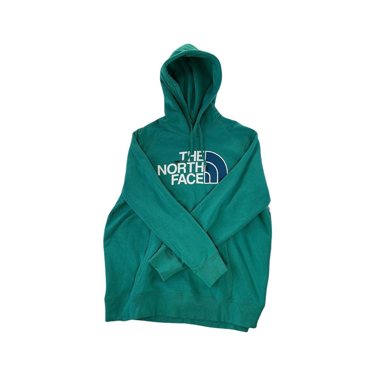 North Face Women's Logo Hoodie Teal XXL USED - FERAL