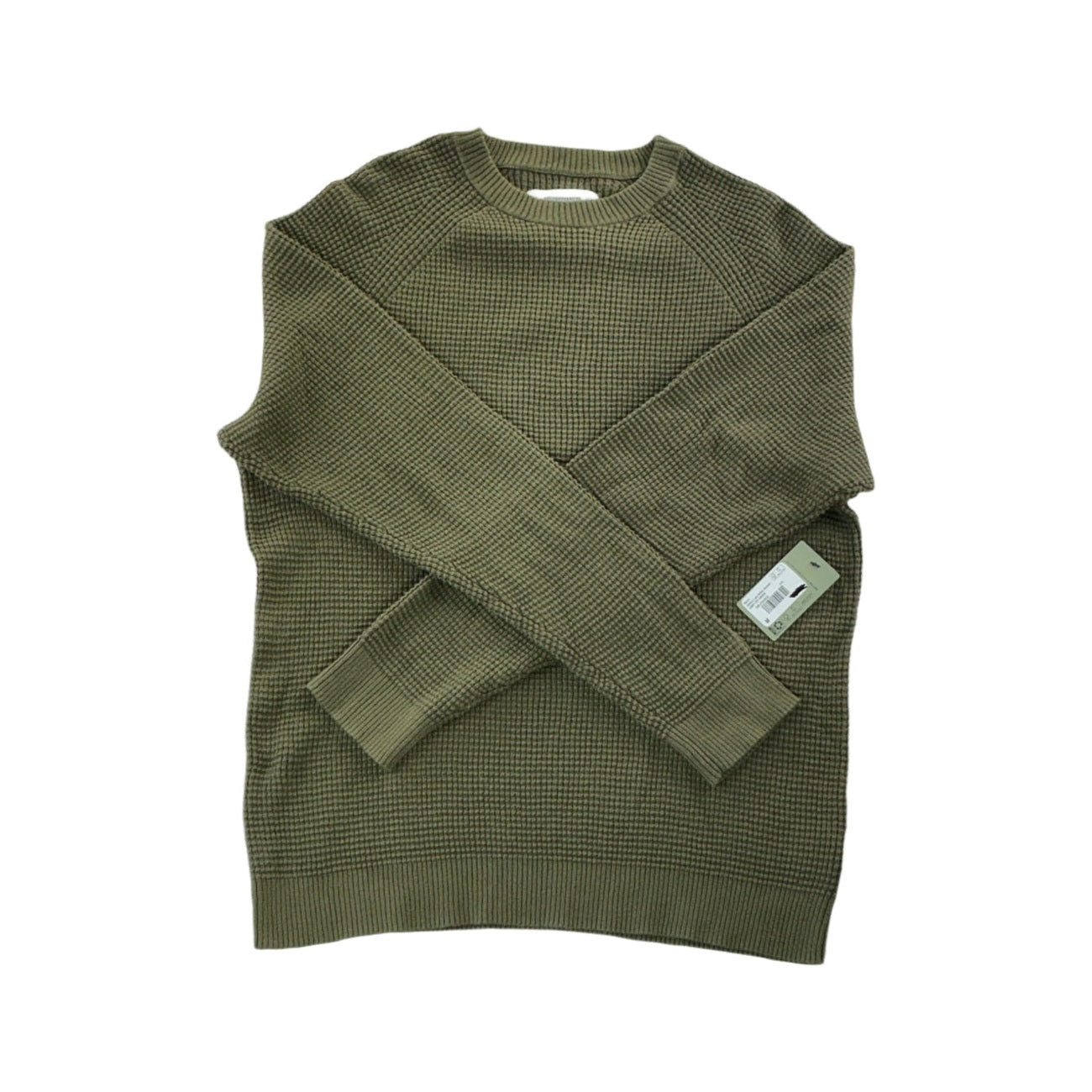 REI Men's Wallace Lake Waffle Sweater Army Cot Green Medium USED - FERAL