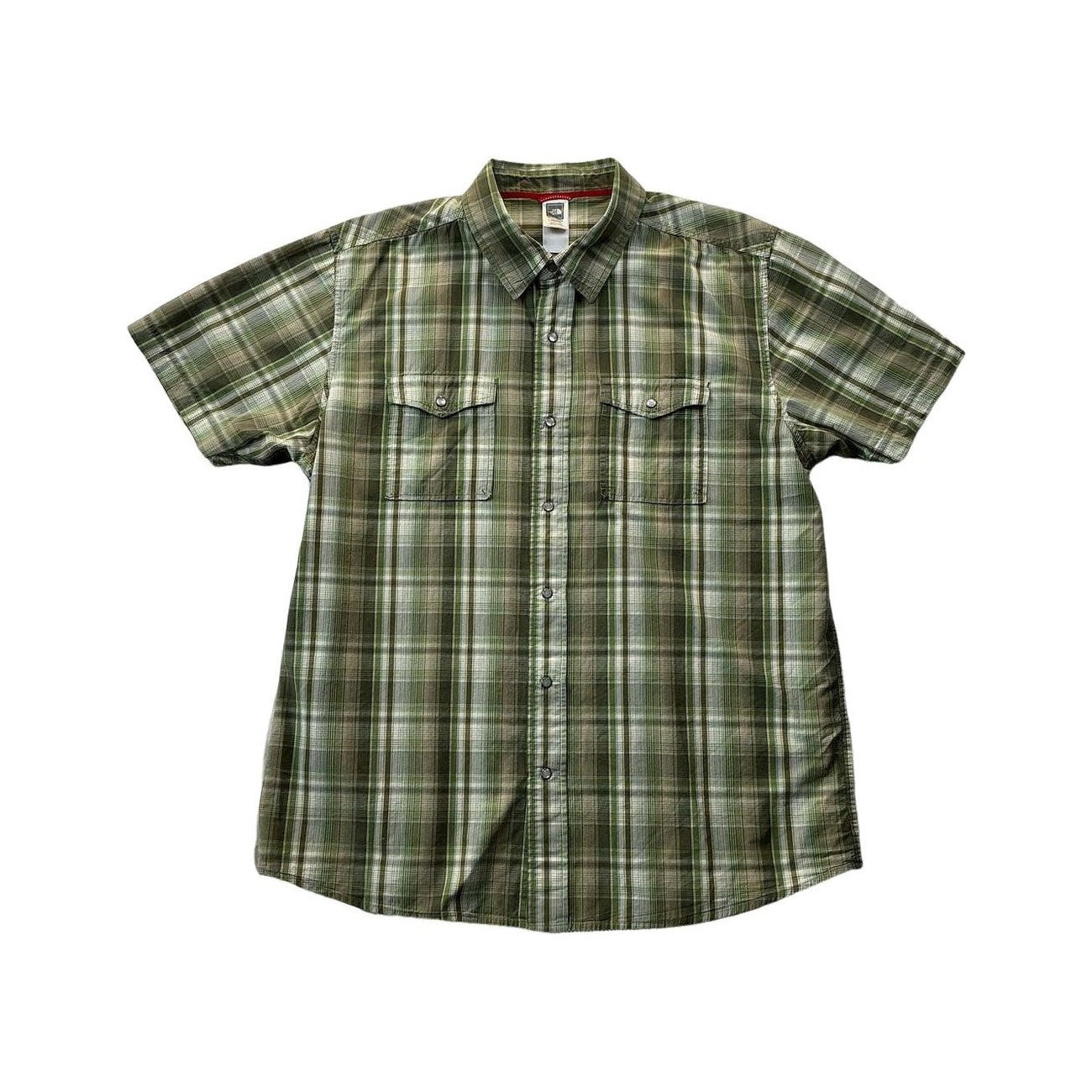 The North Face Men's Pearl Snap Hiking Shirt Green XXL USED - FERAL