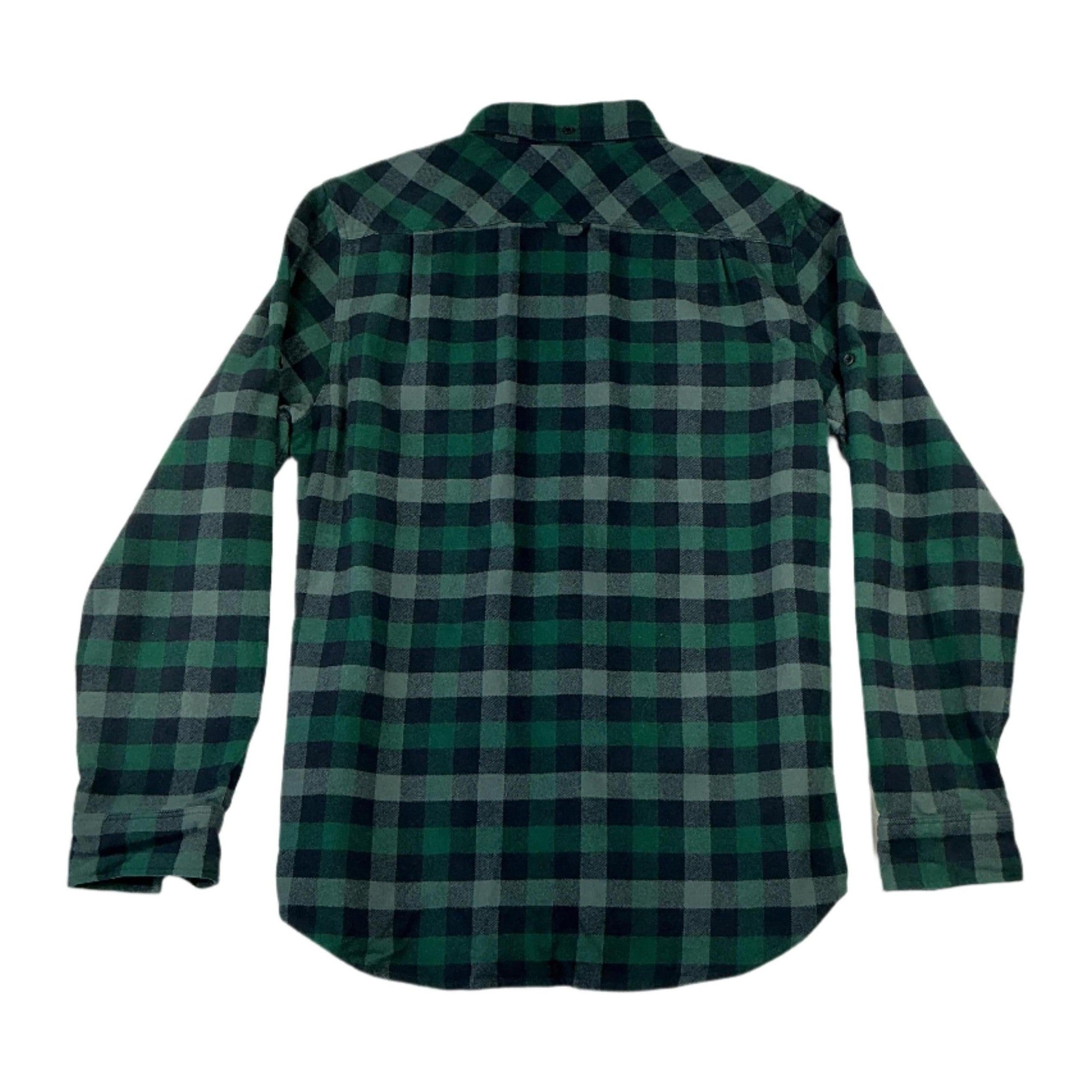 Fjallraven Men's Flannel Shirt Blue/Green Slim Fit Large USED