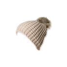 Leto Accessories Textured Knit Pom Pom Beanie - FERAL