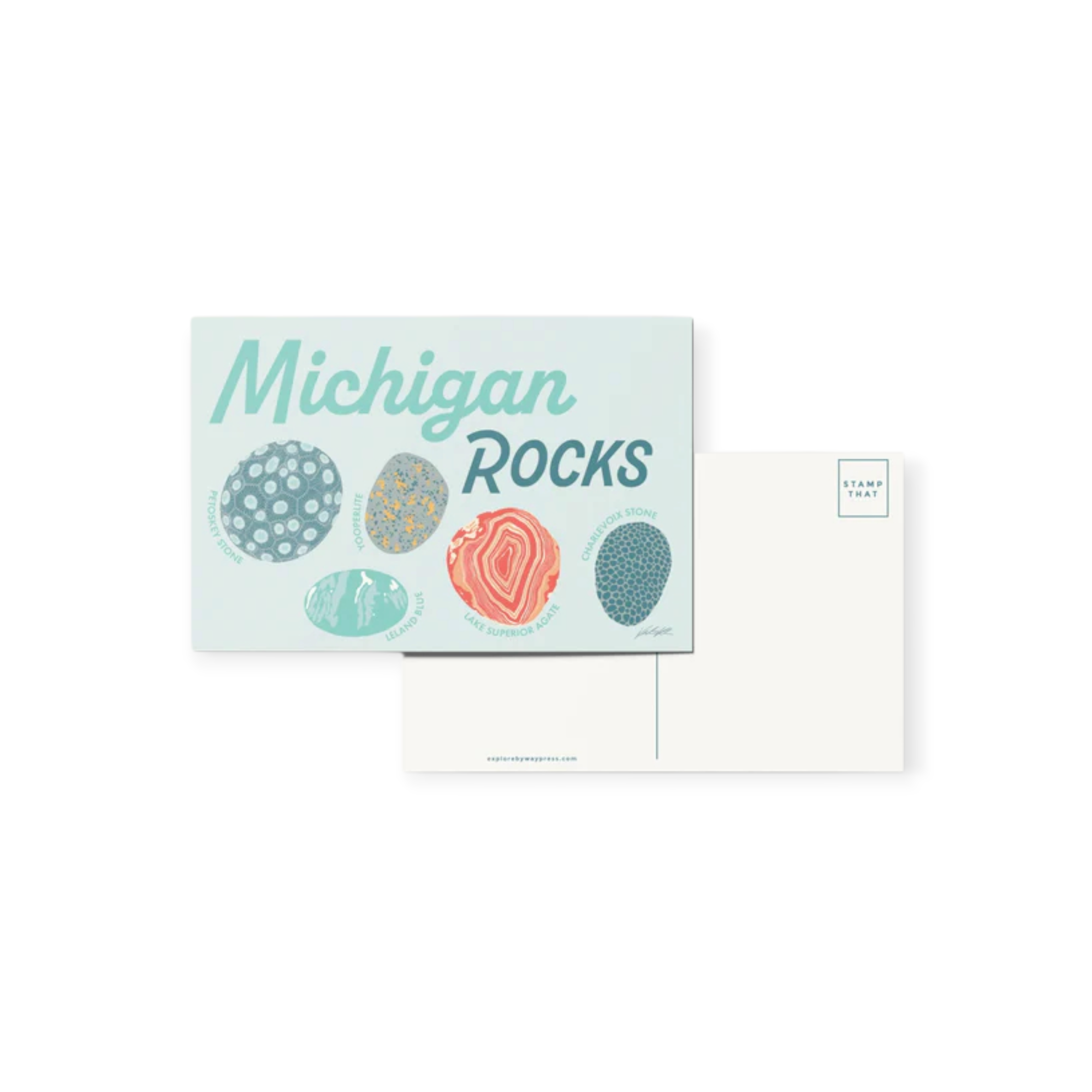 Byway Press Michigan Rocks Travel Postcard - FERAL