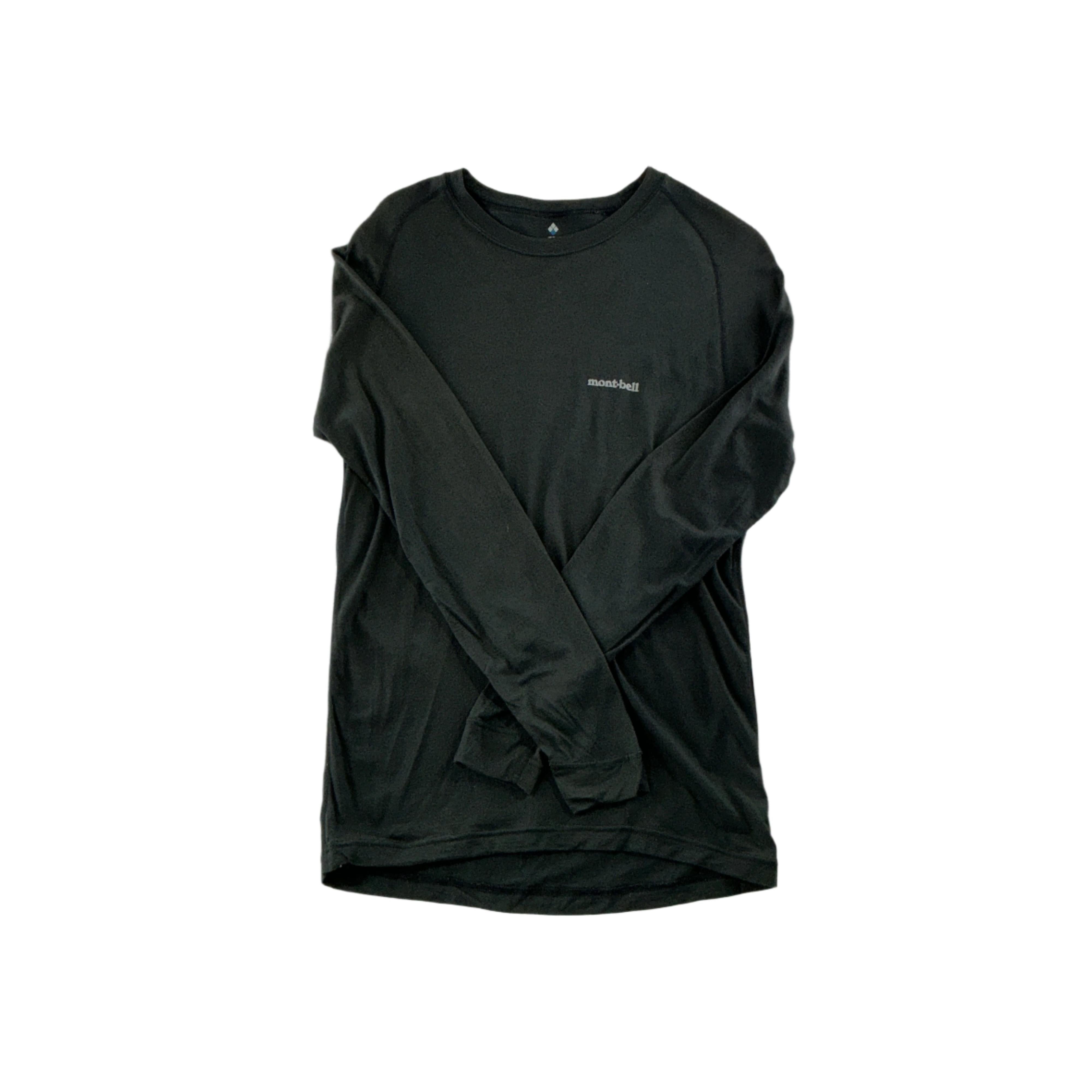 Montbell Men's Lightweight Super Merino Baselayer Top Black Large USED