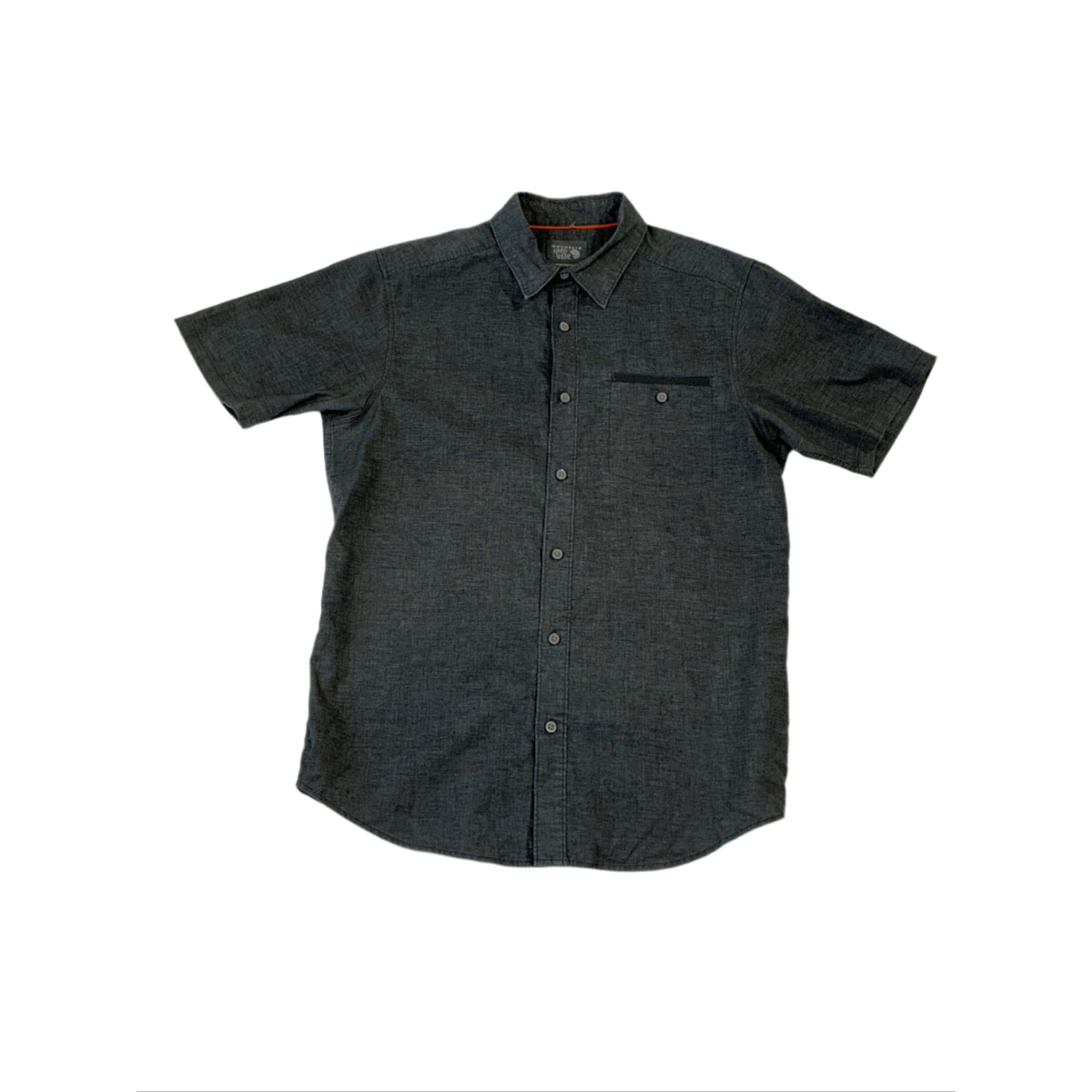Mountain Hardwear Men's Short Sleeve Button Up Shirt Grey Small USED