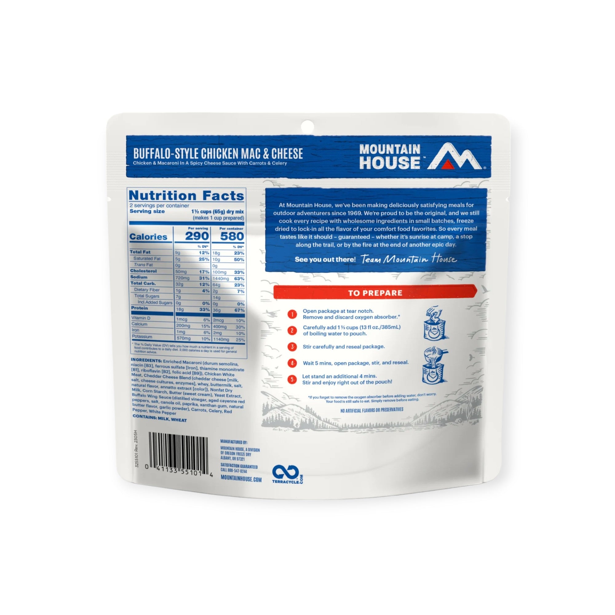 Mountain House Buffalo Style Chicken Mac & Cheese Freeze-Dried Meal - FERAL