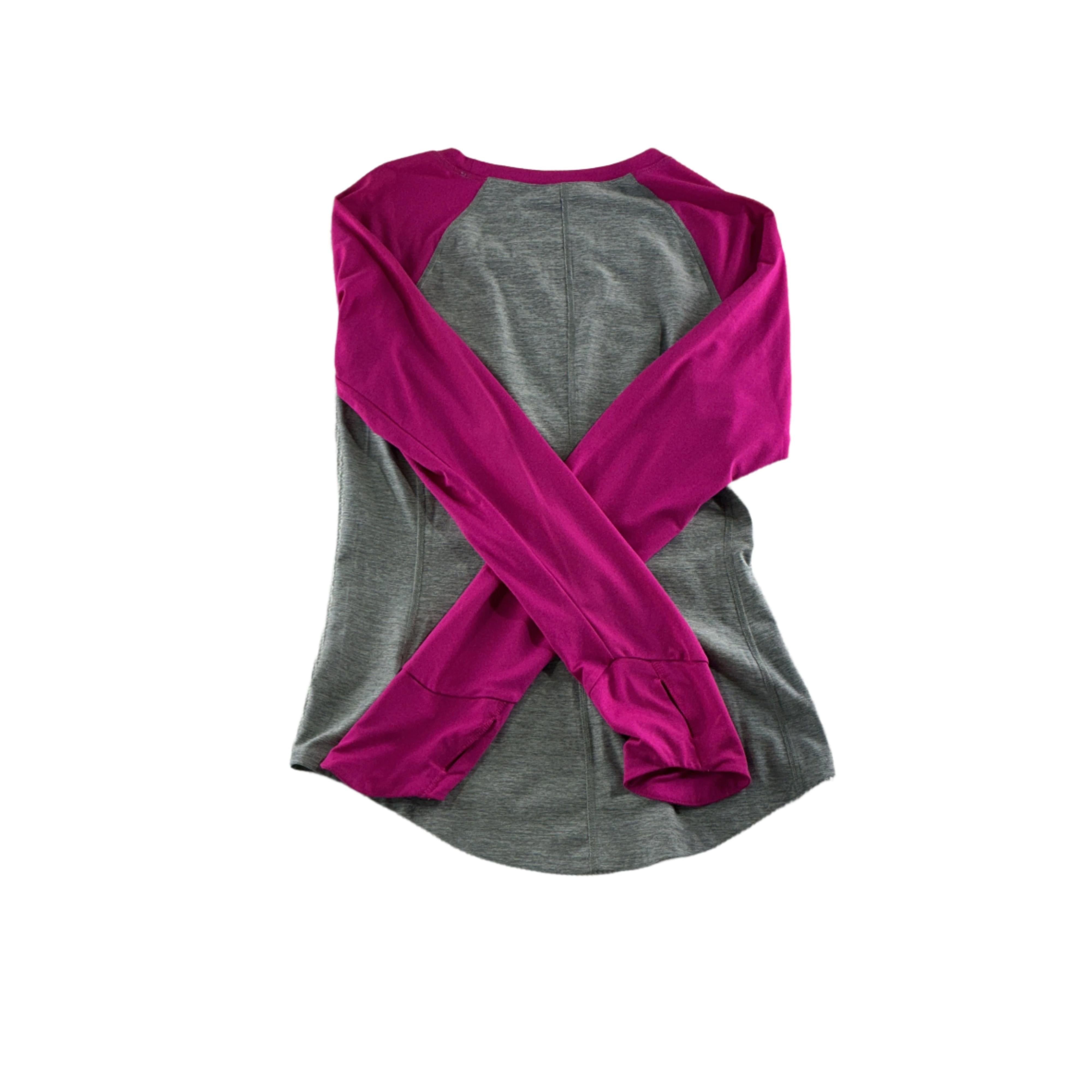 North Face Women's Synthetic Baselayer Top Small Pink/Grey USED