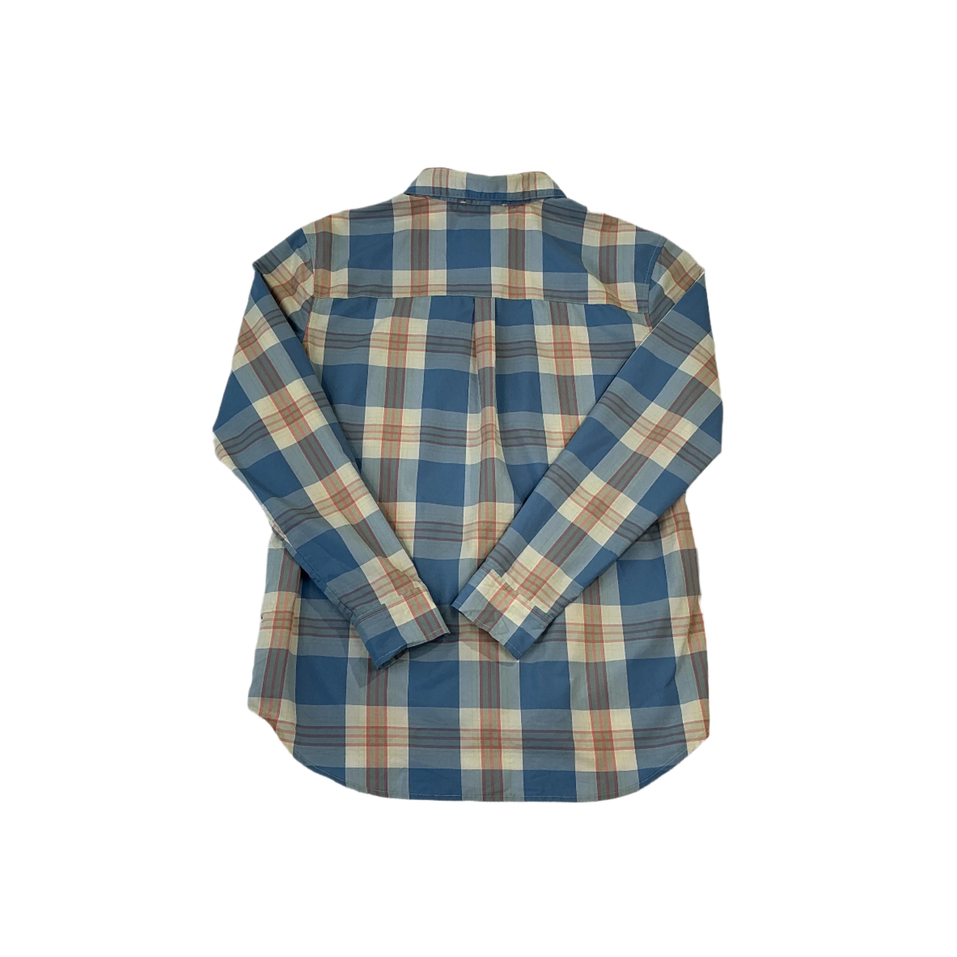 Patagonia Women's Long-Sleeved Sun Stretch Shirt Blue/White Small USED