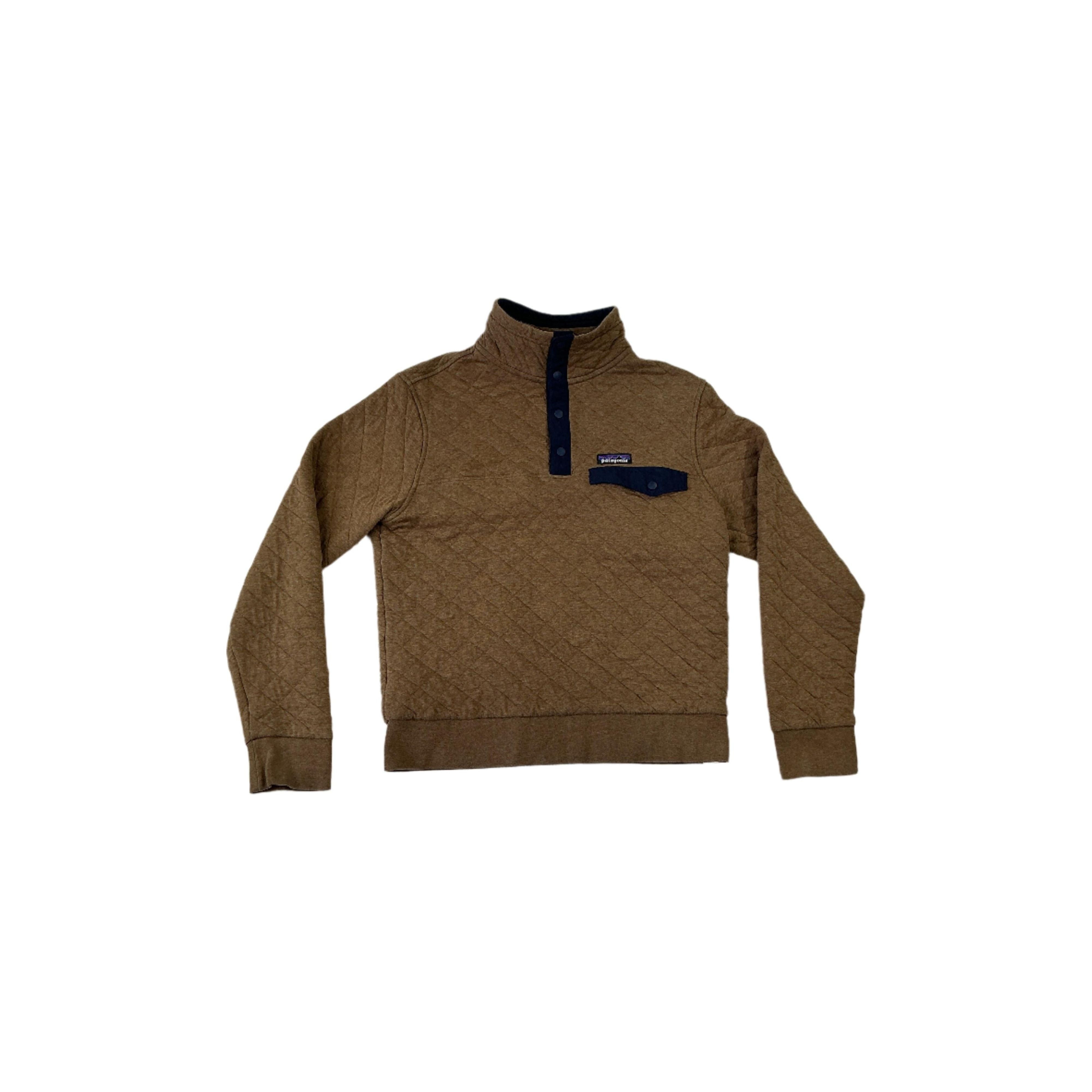 Patagonia Women's Quilt Snap-T Pullover Brown/Navy Small USED