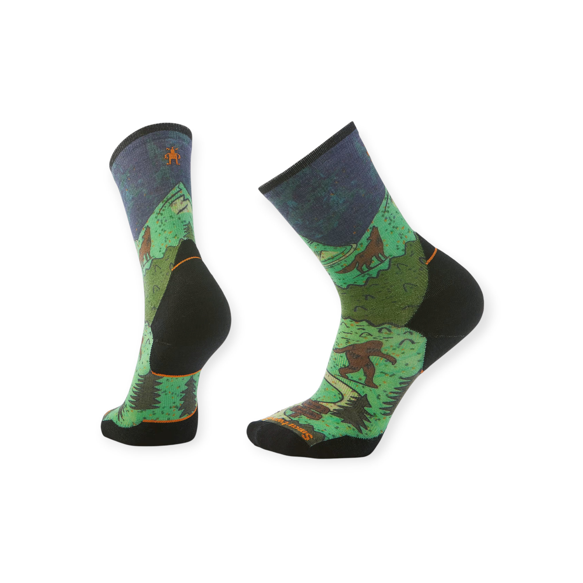 Smartwool Trail Run Targeted Cushion Neature Print Crew Socks - FERAL