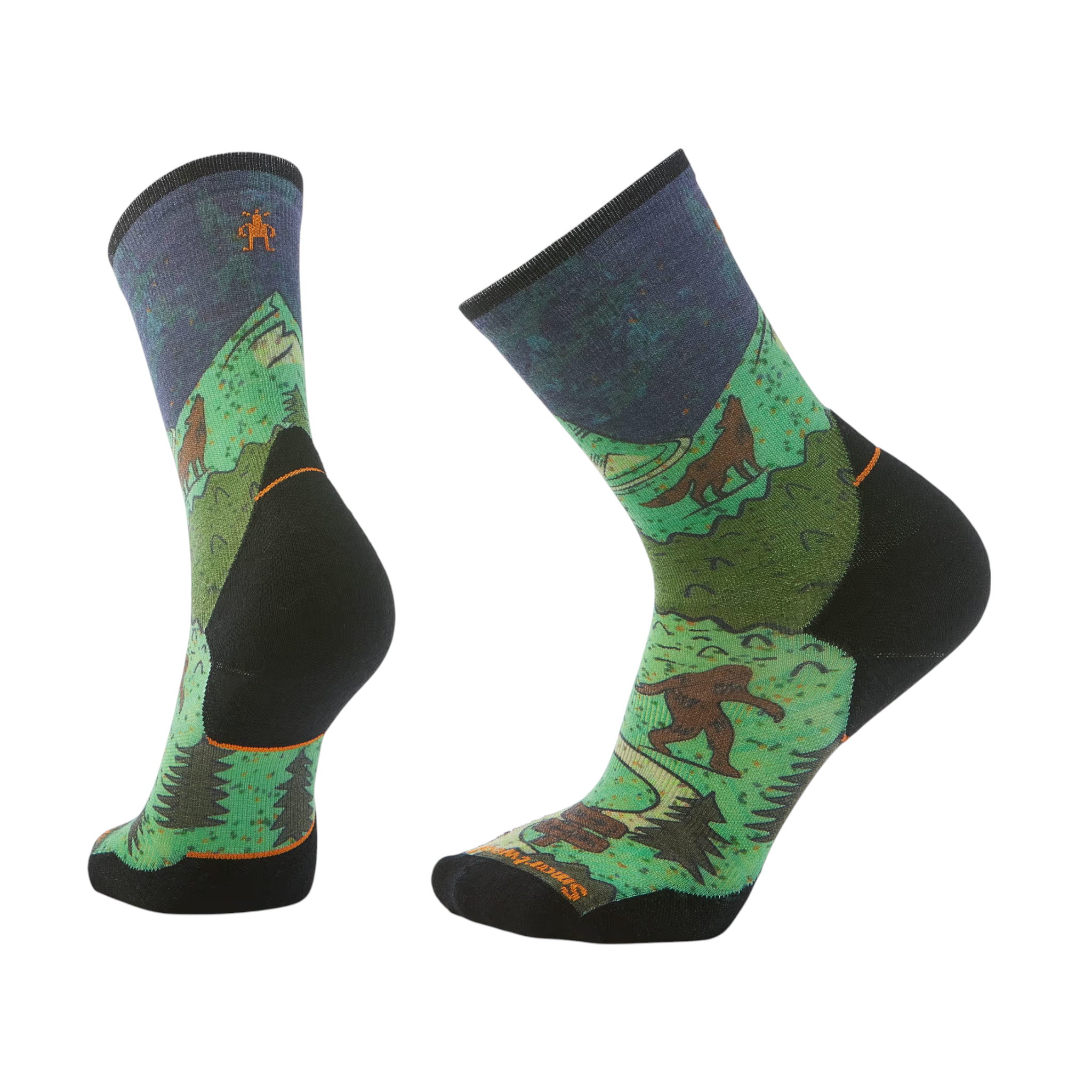 Smartwool Trail Run Targeted Cushion Neature Print Crew Socks - FERAL