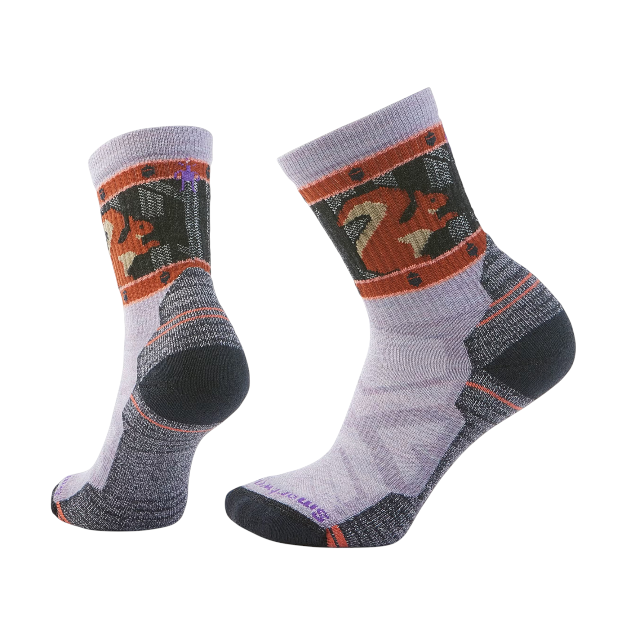 Smartwool Women's Hike Light Cushion Squirrely Print Crew Socks - FERAL