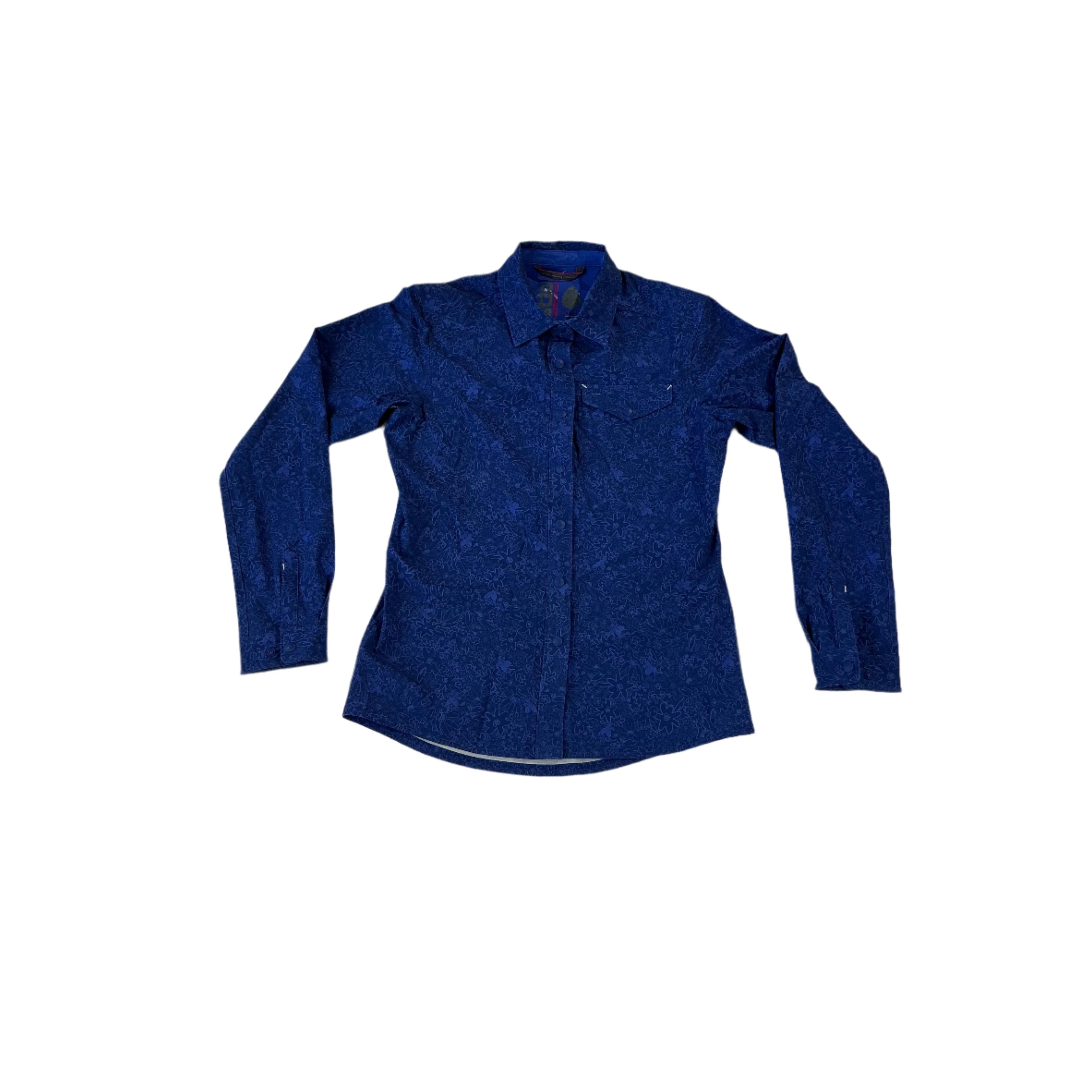 Stio Women's Floral CFS Long Sleeve Shirt Blue Small USED