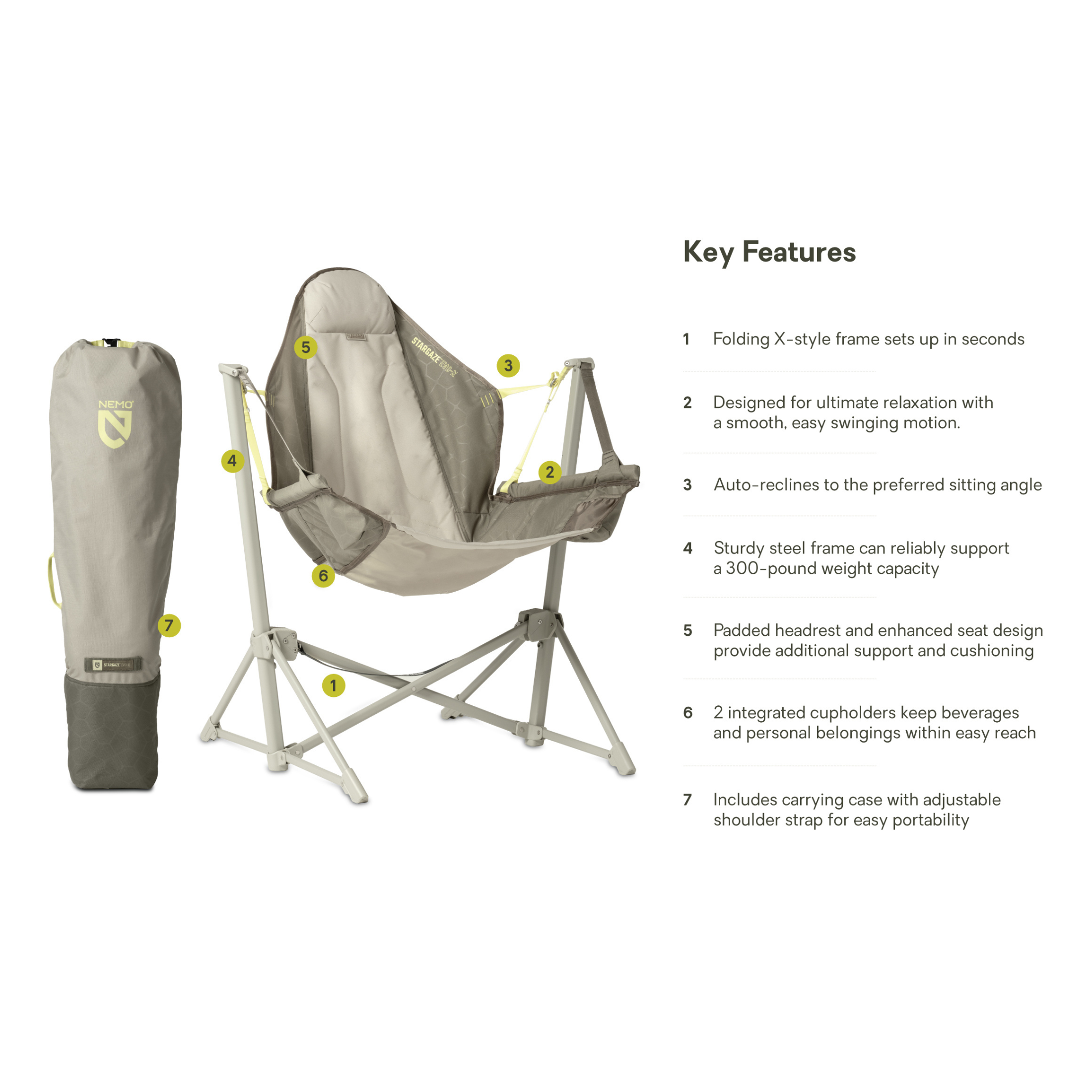 NEMO Stargaze EVO-X Folding Reclining Camp Chair - FERAL