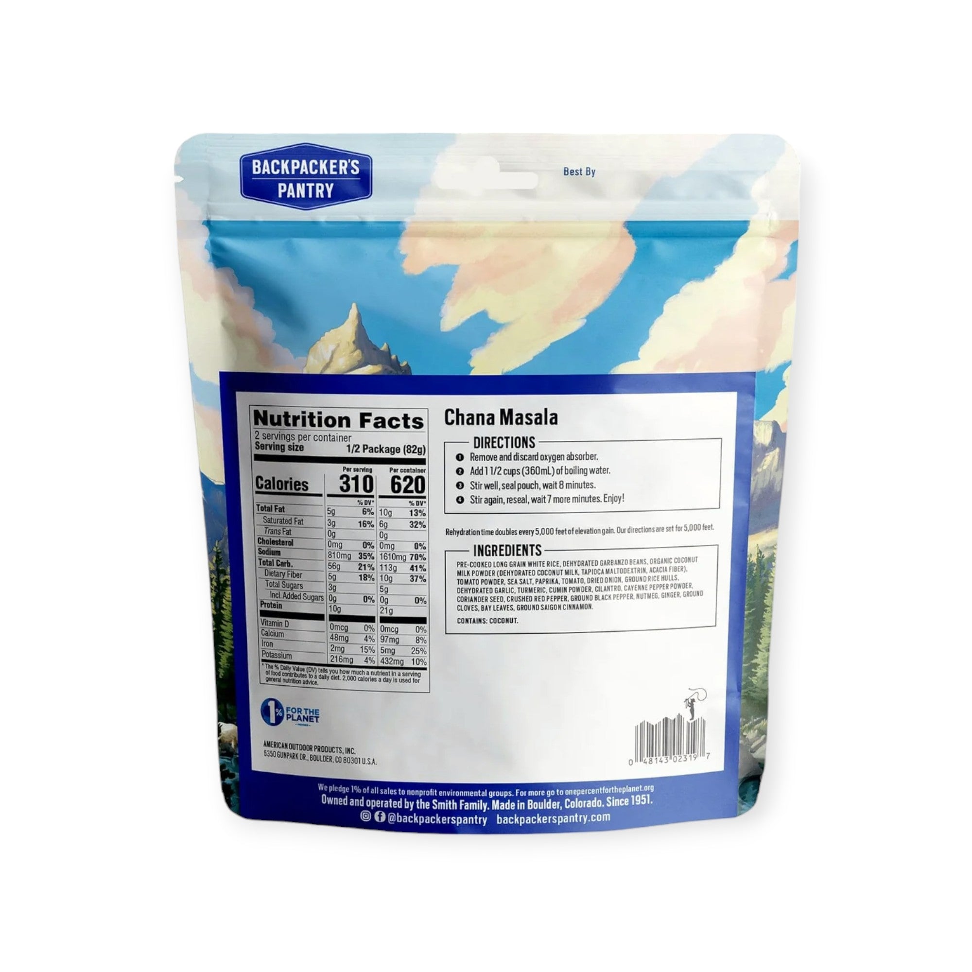 Backpacker's Pantry Chana Masala Freeze-Dried Meal - FERAL
