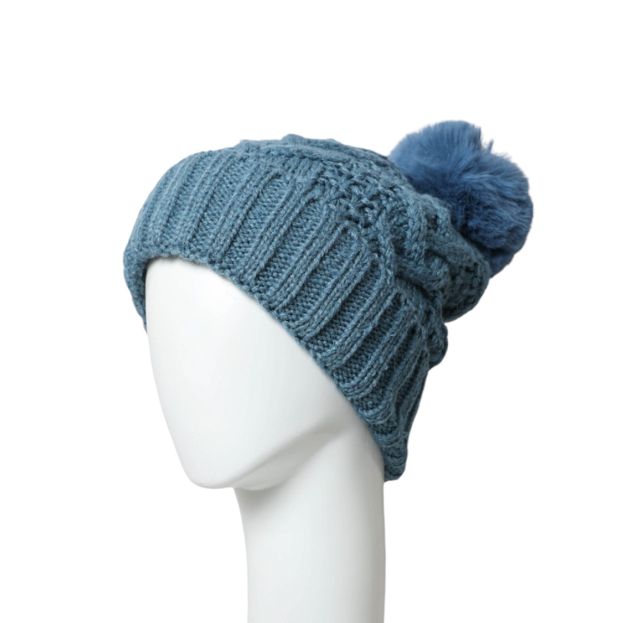 Leto Accessories Thermal Lining Cable Knit Beanie - FERAL