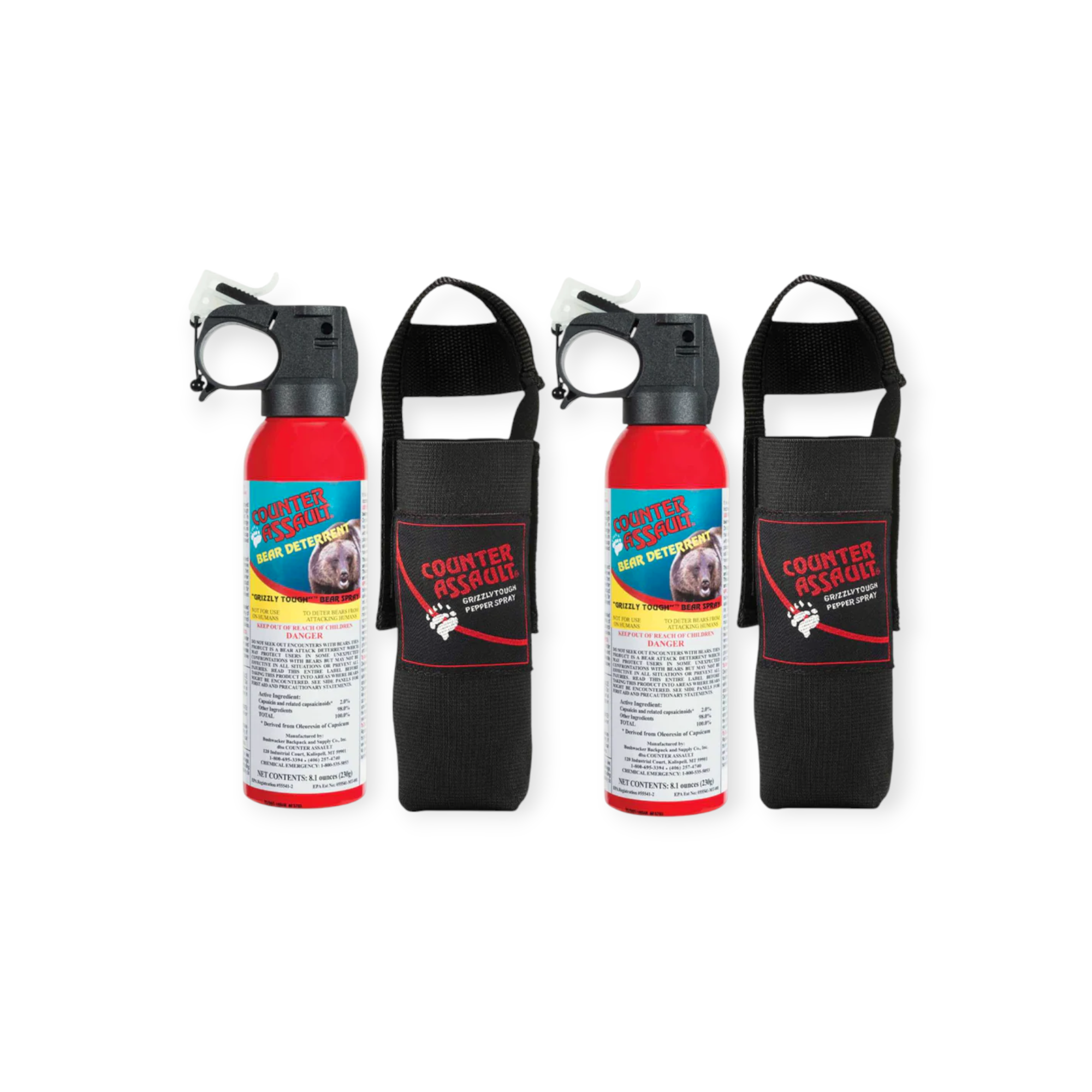 Counter Assault 8.1 oz Bear Spray Two Pack with Holster - FERAL