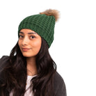 Leto Accessories Textured Beanie With Pom Pom - FERAL
