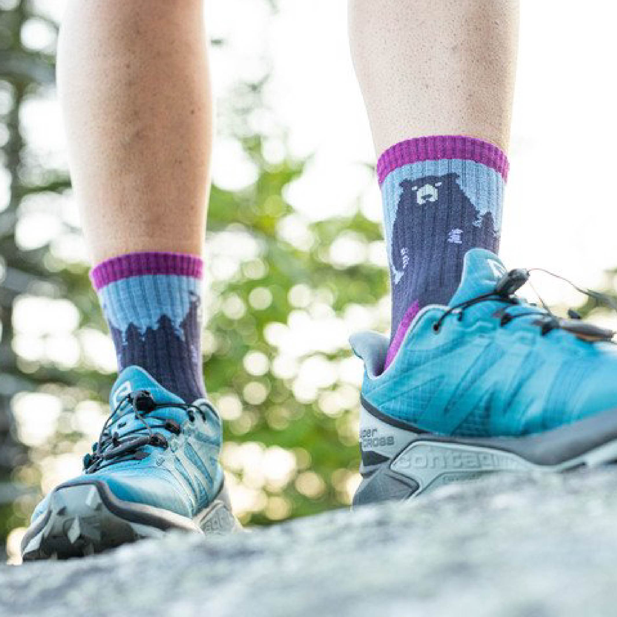 Darn Tough Women's Bear Town Micro Crew Lightweight with Cushion Socks - FERAL