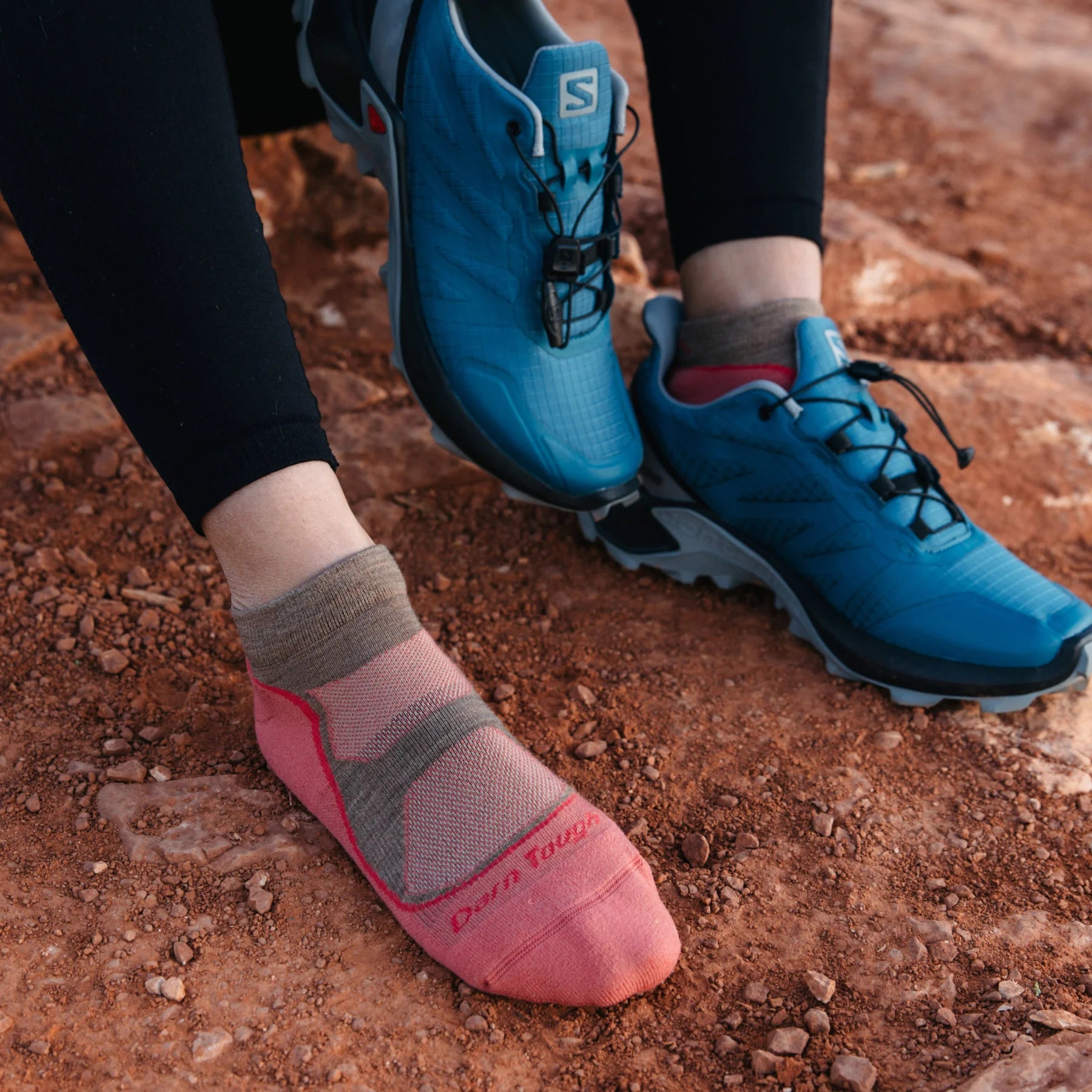 Darn Tough Women's Light Hiker No Show Lightweight with Cushion Socks - FERAL