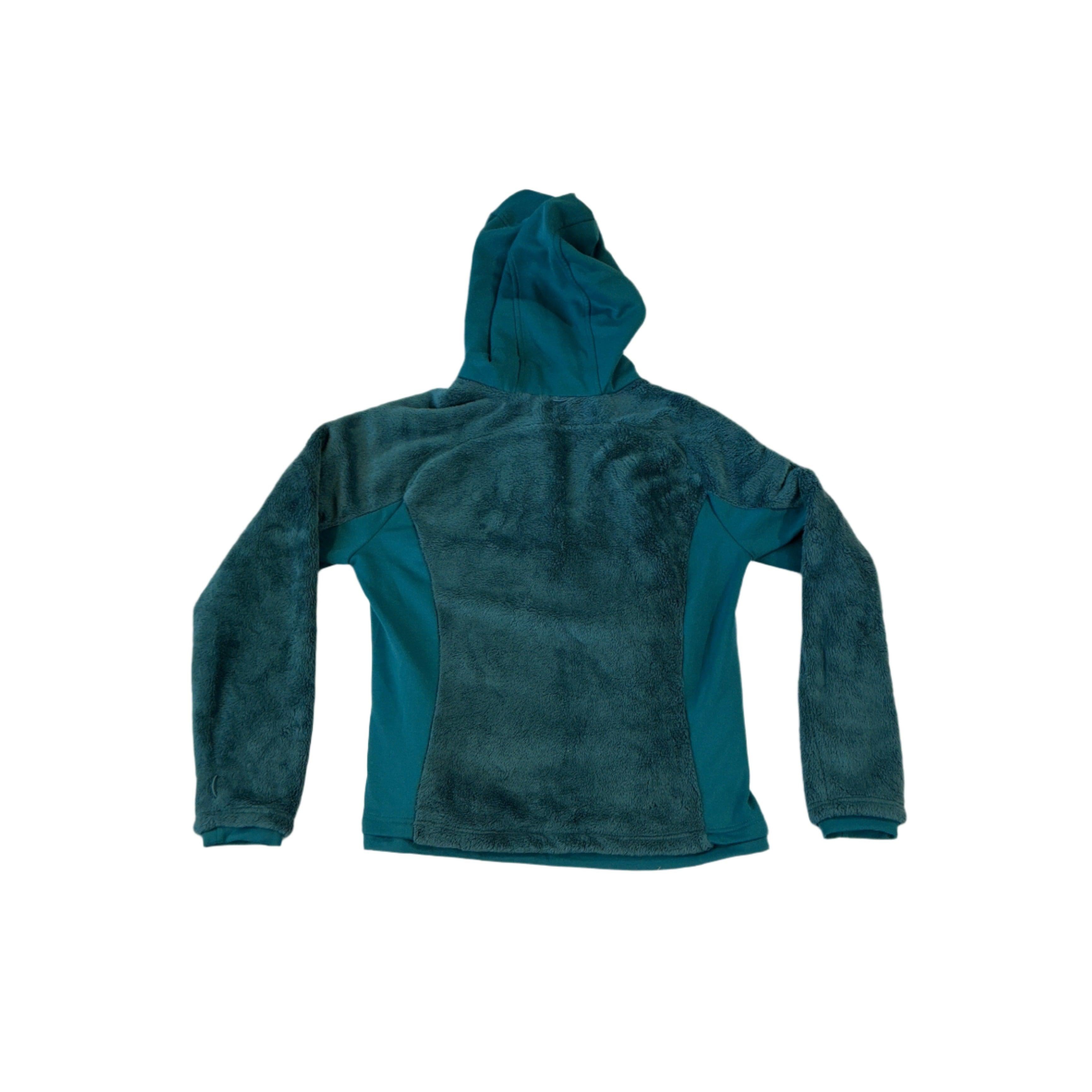 Eddie Bauer Women's Hooded Fuzzy Fleece Jacket Blue Large USED