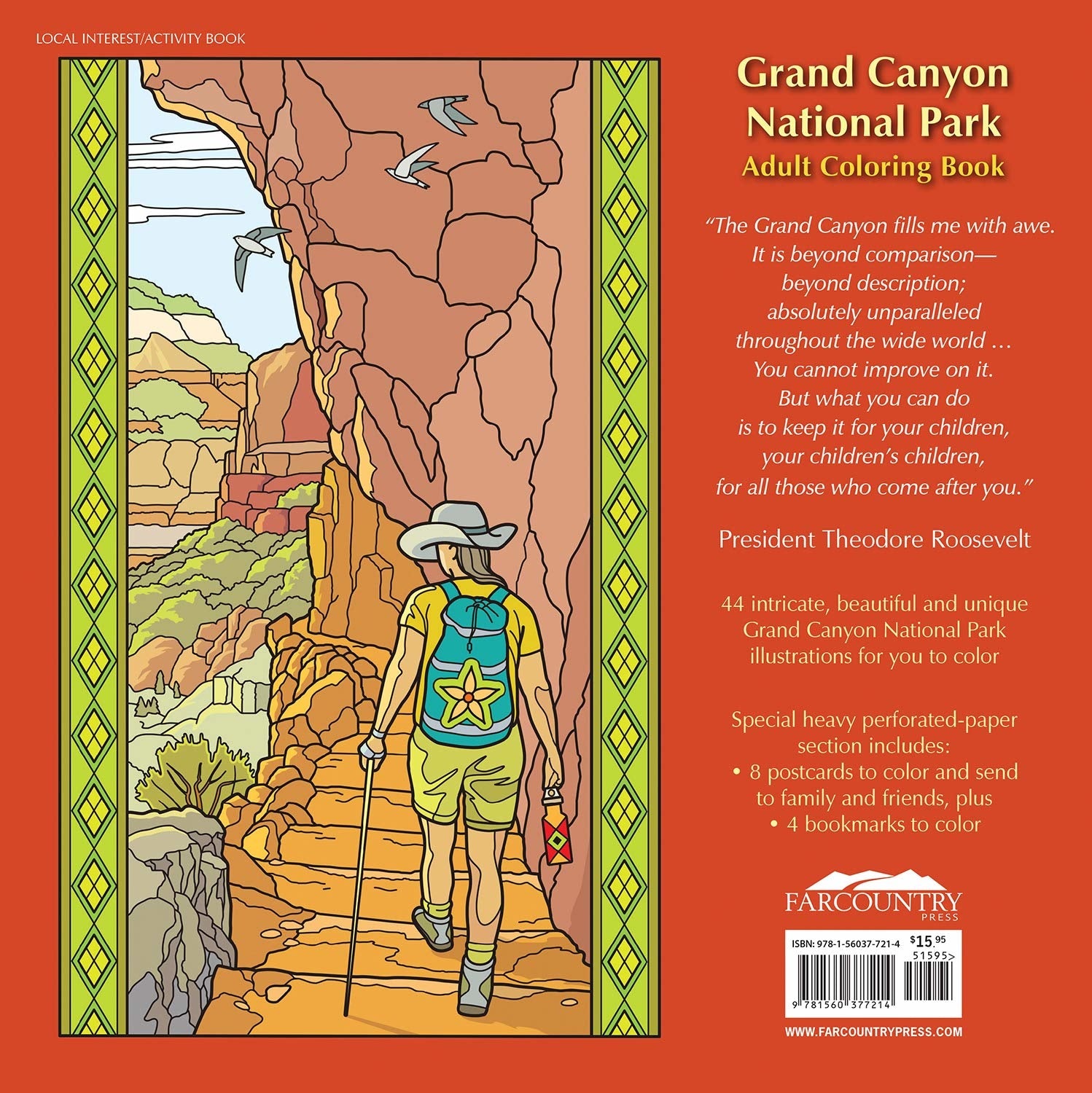 Grand Canyon National Park Adult Coloring Book & Postcards - FERAL