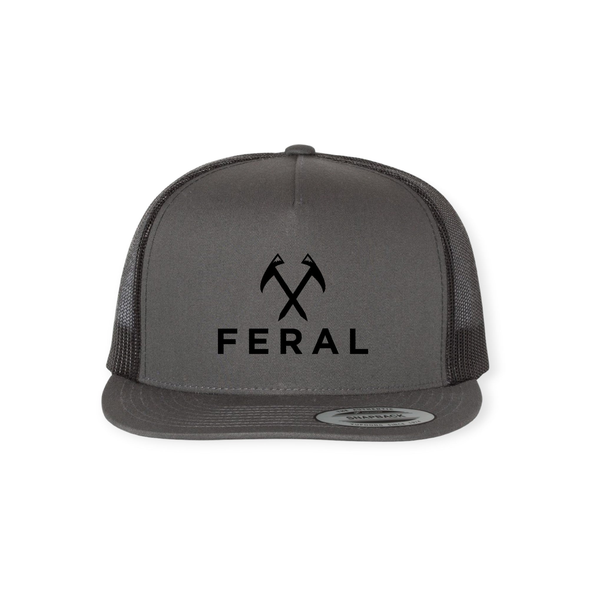 FERAL Logo Flat Bill Embroidered Hat - FERAL