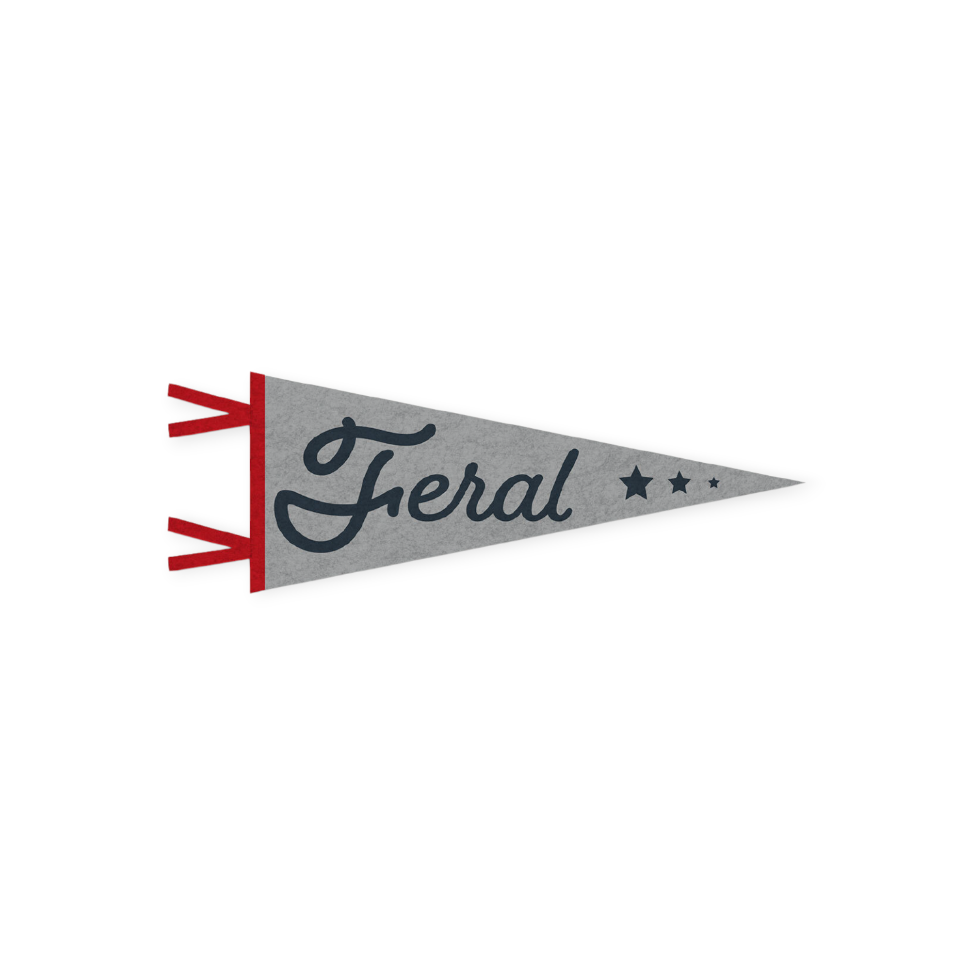 FERAL Stars Felt Pennant Silver | Red | Navy - FERAL
