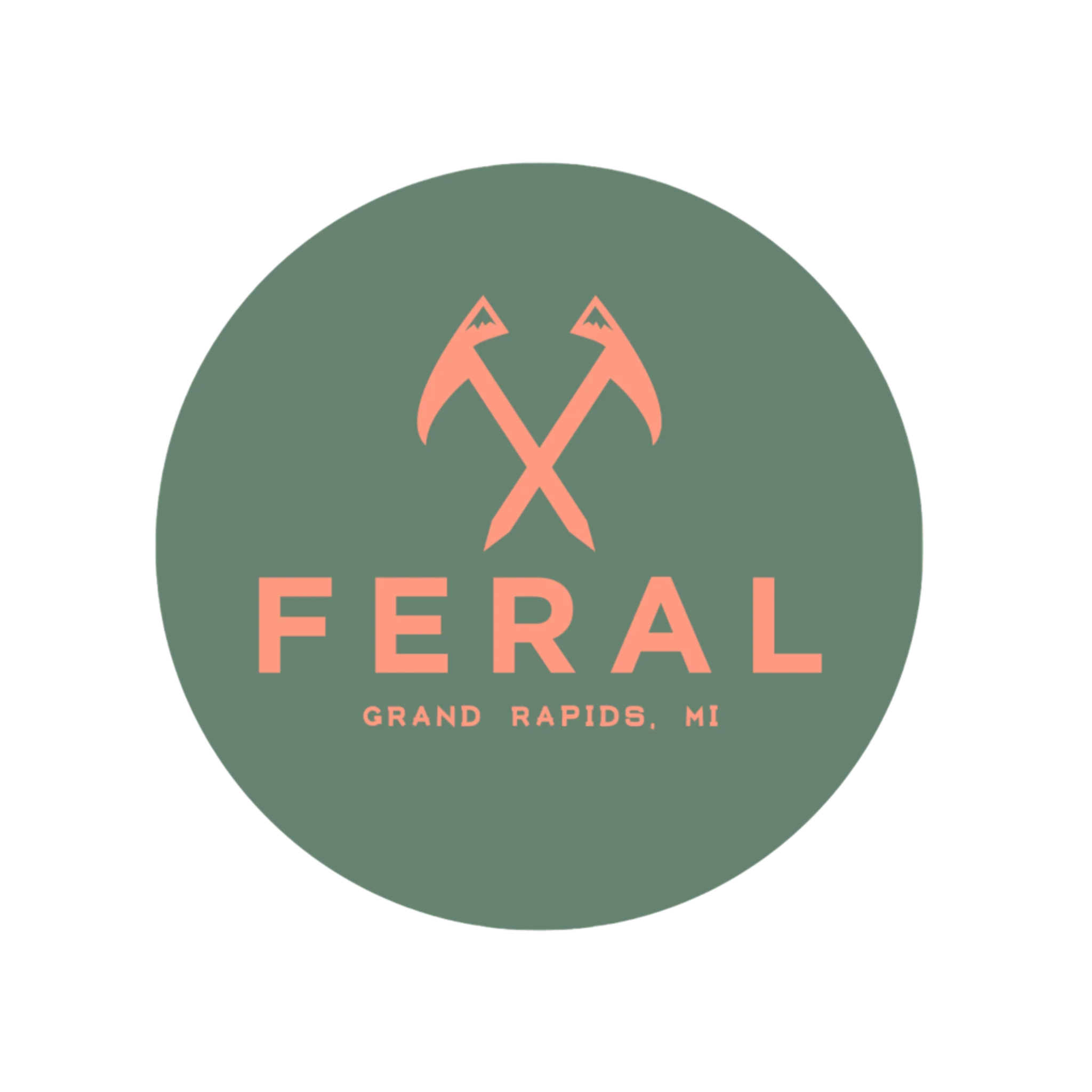 FERAL Grand Rapids Logo Sticker Summer Melon - FERAL