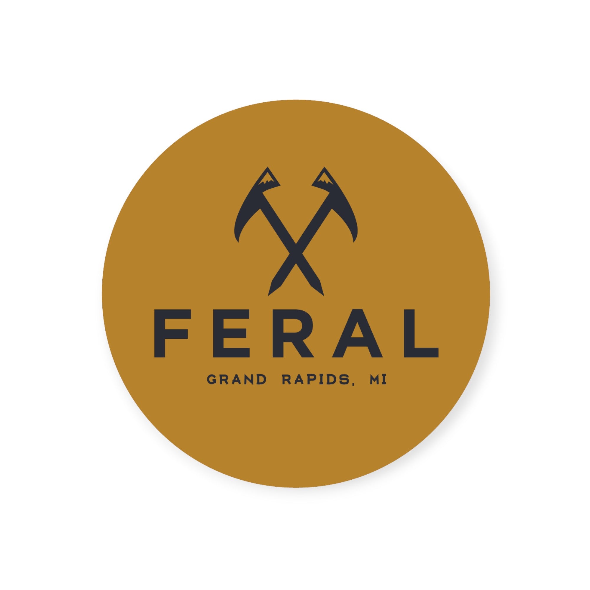 FERAL Grand Rapids Logo Sticker Wheat | Shadow - FERAL
