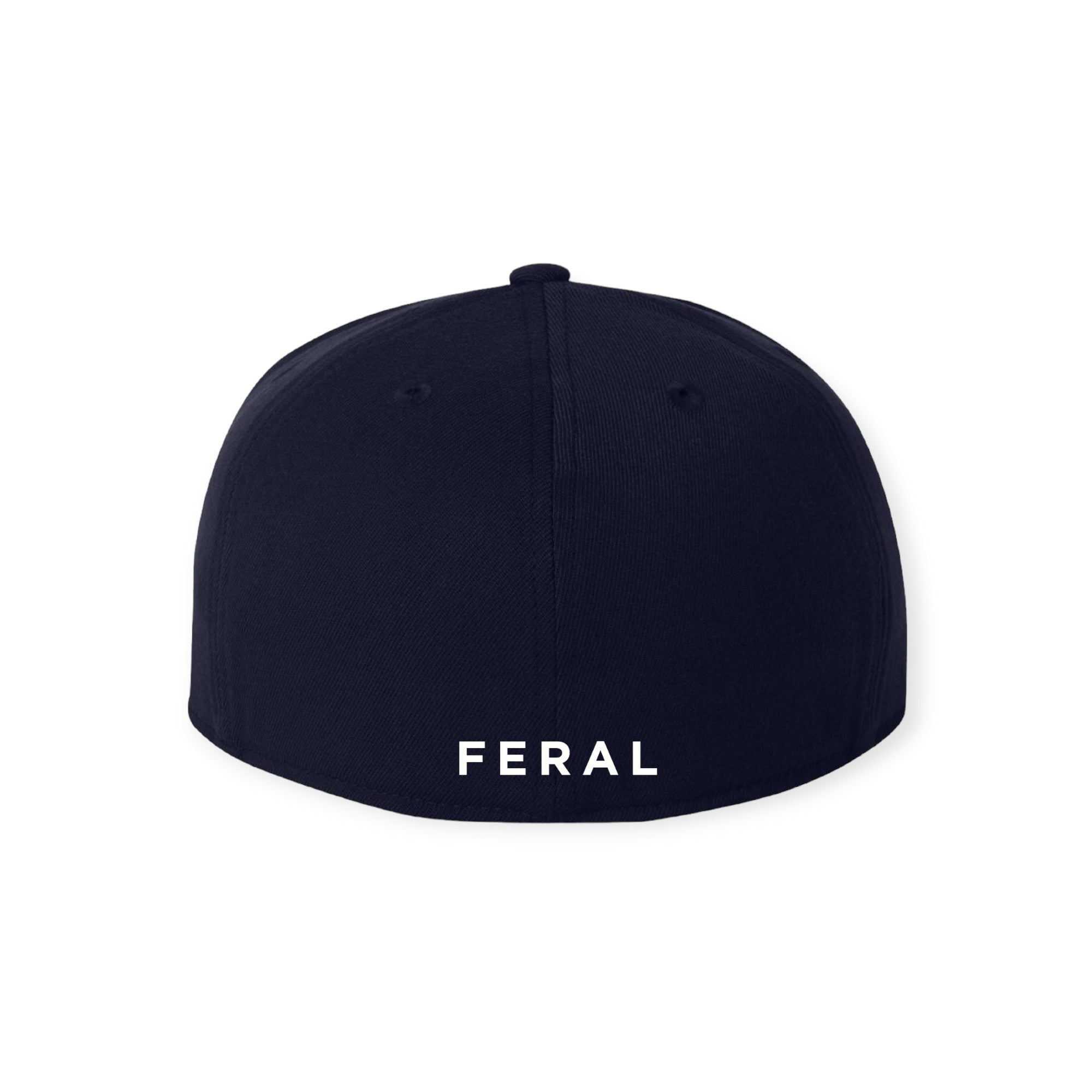 FERAL Wool-Blend Ice Axe Fitted Hat Dark Navy | White - FERAL