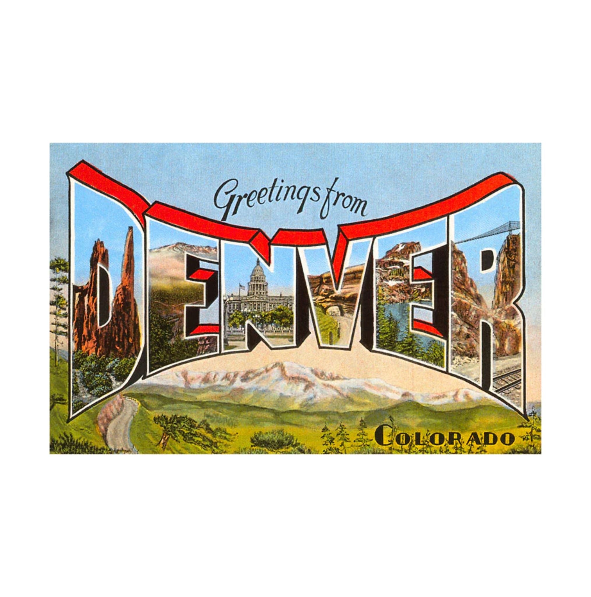 Found Image Greetings From Denver, Colorado CO-42 Postcard - FERAL