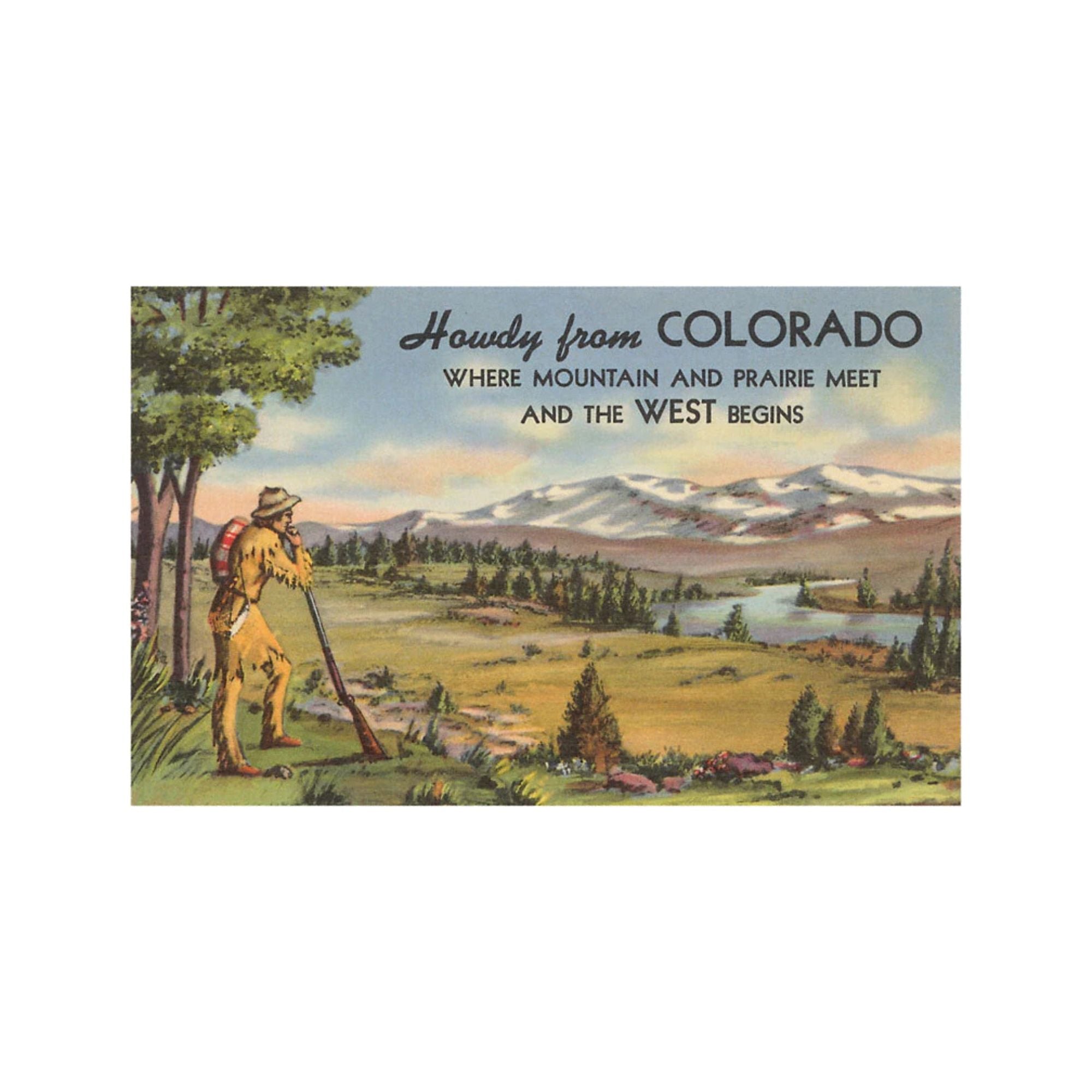 Found Image Howdy from Colorado, Mountain Man CO-140 Postcard - FERAL
