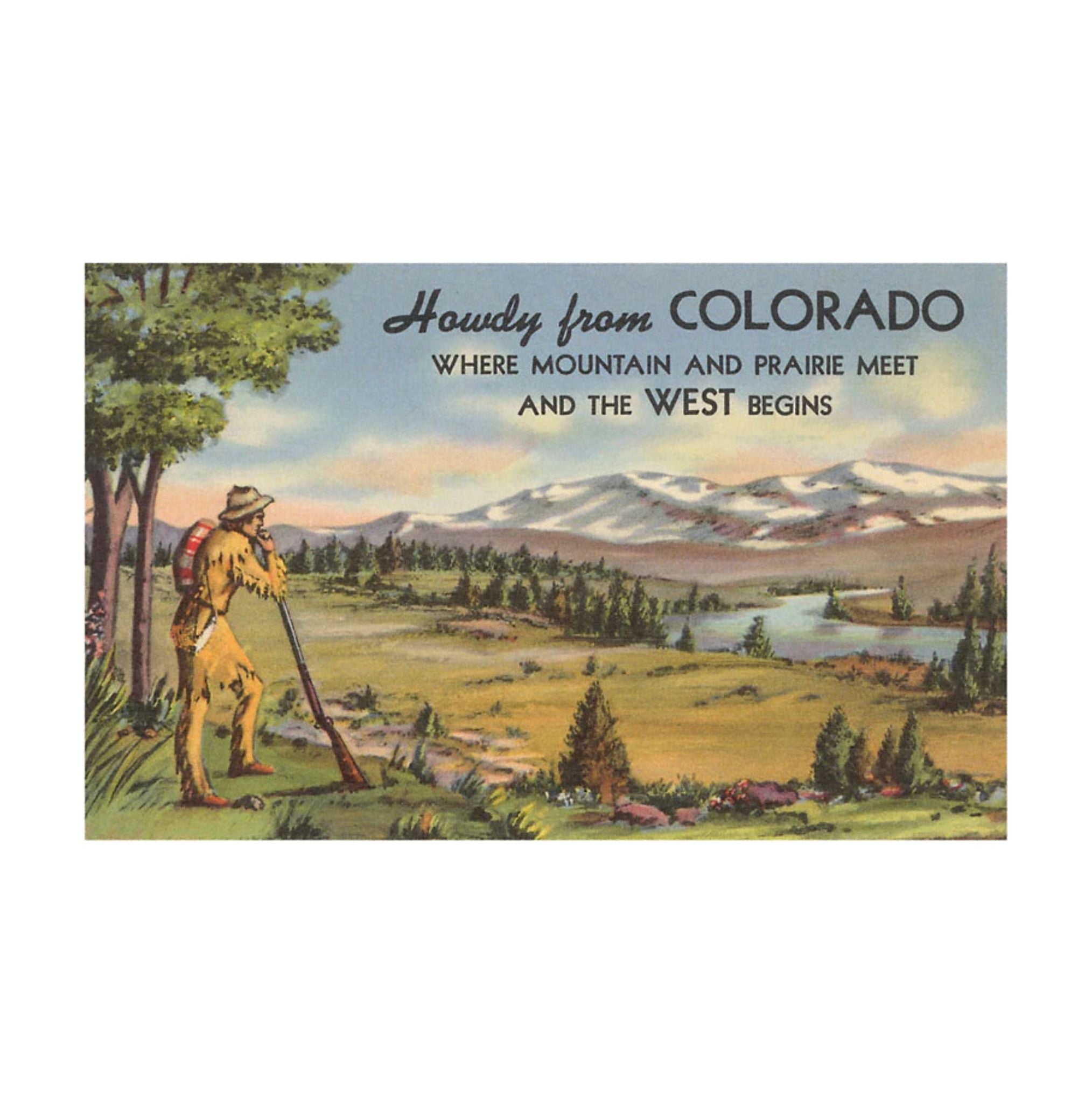 Found Image Howdy from Colorado, Mountain Man CO-140 Postcard - FERAL