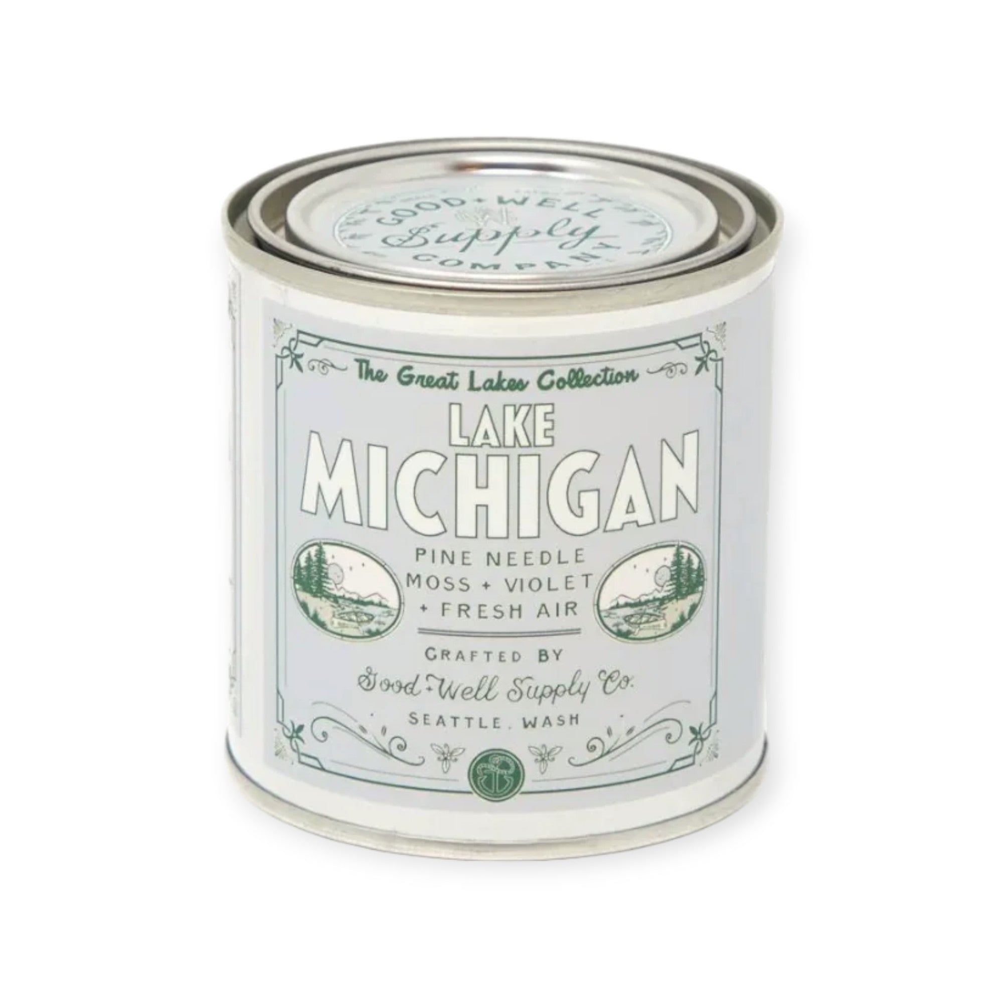 Good & Well Supply Co. Lake Michigan Great Lakes Candle - 1/2 Pint - FERAL