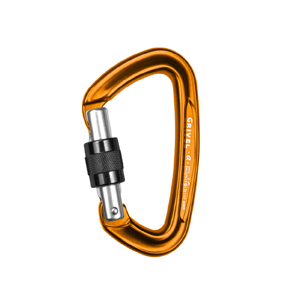 Grivel K1N Alpha Screw Gate Locking Carabiner Anodized Gold - FERAL
