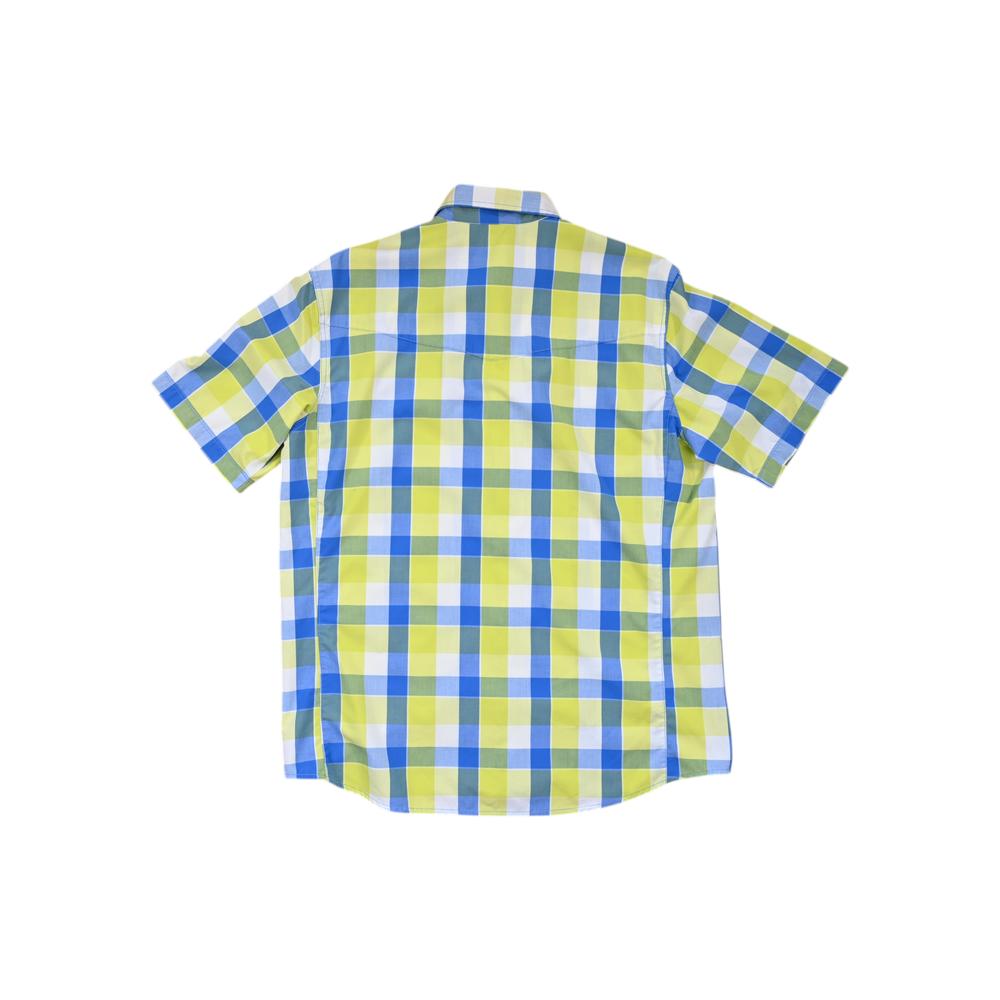 Eddie Bauer Men's First Ascent Button Up Shirt Yellow/Blue L Used - FERAL