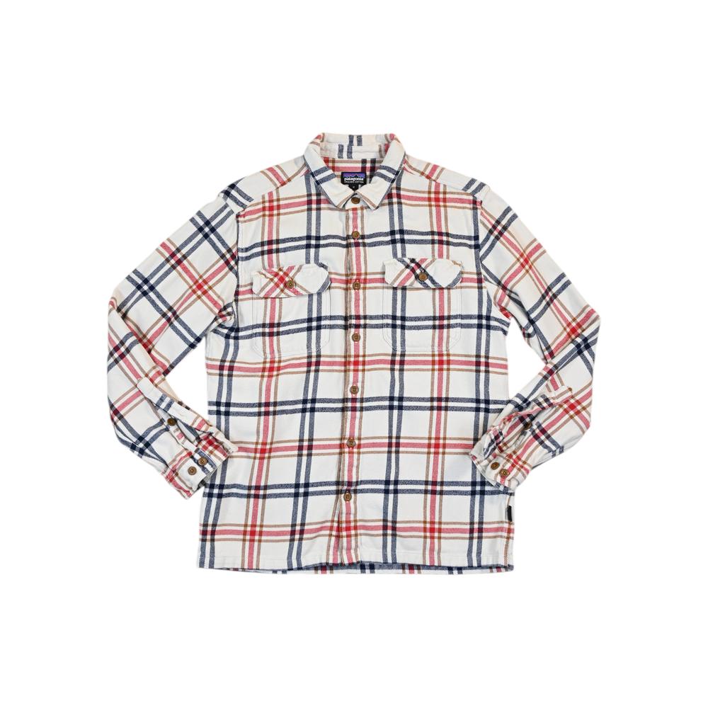 Patagonia Men's Fjord Flannel Long Sleeve Shirt White/Navy M Used - FERAL