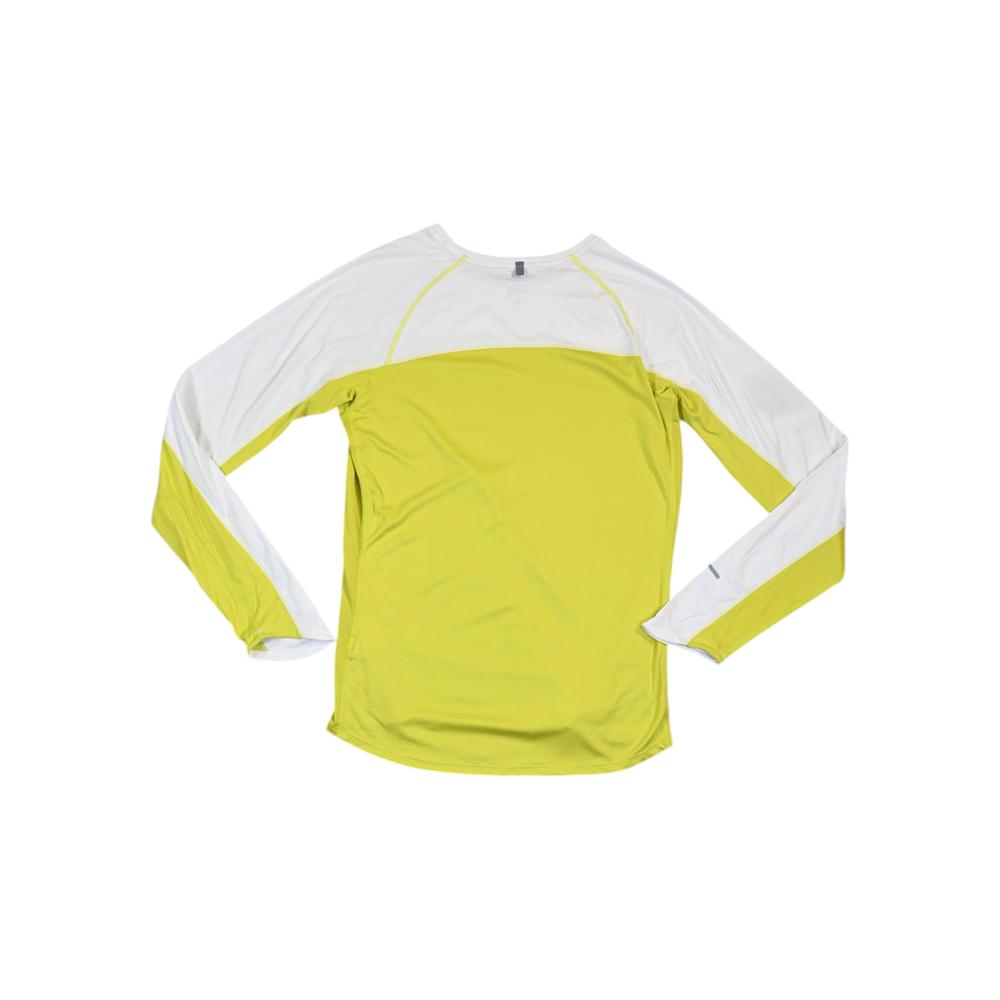 Nike Women's DriFit Running Long Sleeve Shirt White/Yellow L Used - FERAL